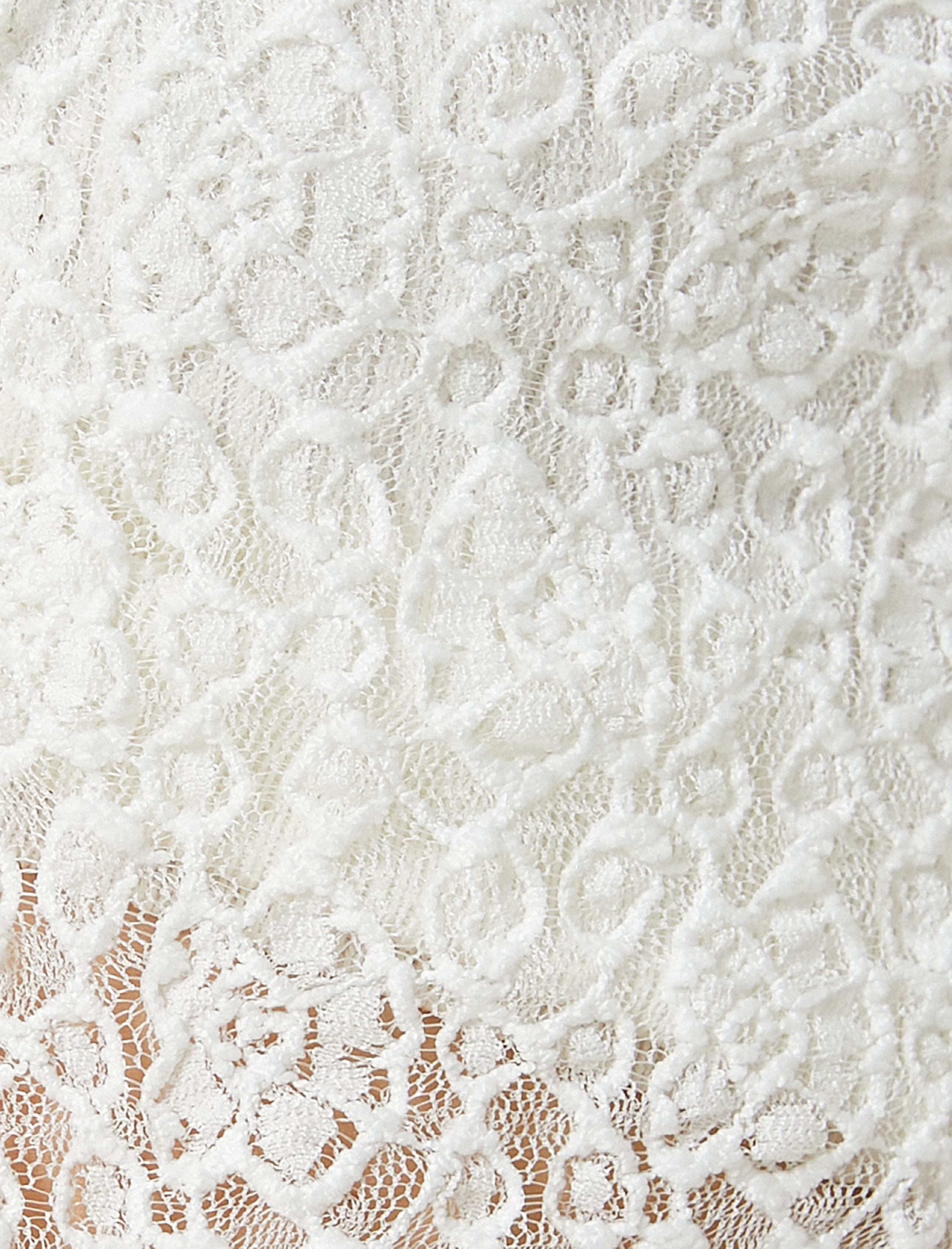   Dantel Bluz Uzun Geniş Kol Önden Bağlama Detaylı V Yaka