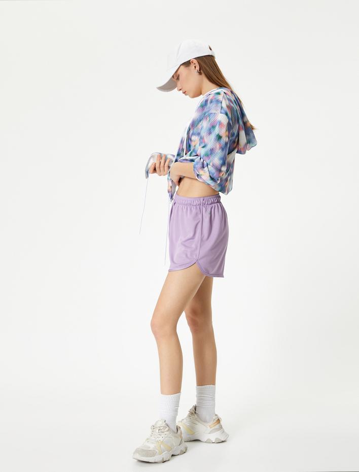  Spor Şort Mini Beli Bağlamalı Rahat Kalıp