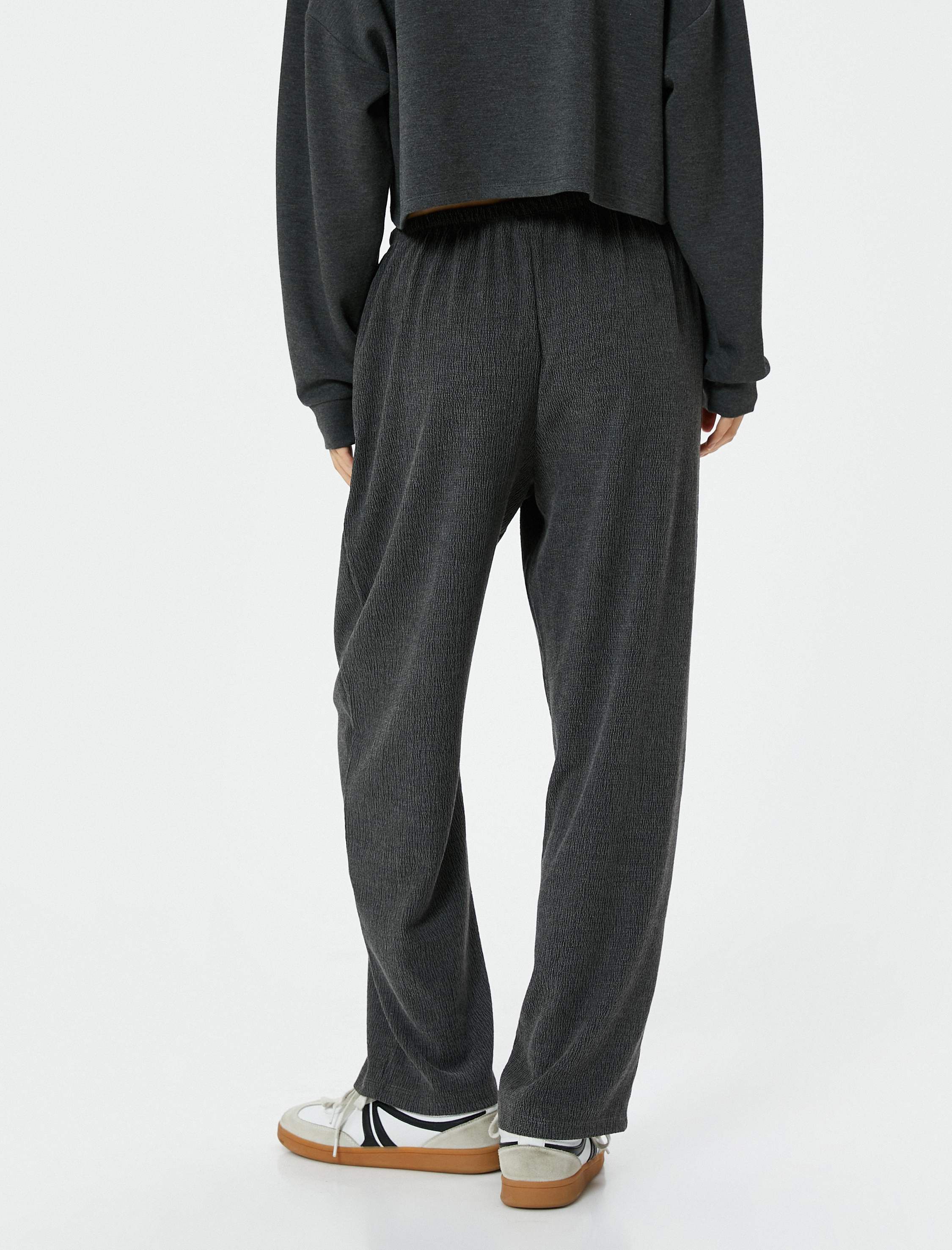   Beli Bağcıklı Pantolon Bürümcük Kumaş Normal Bel