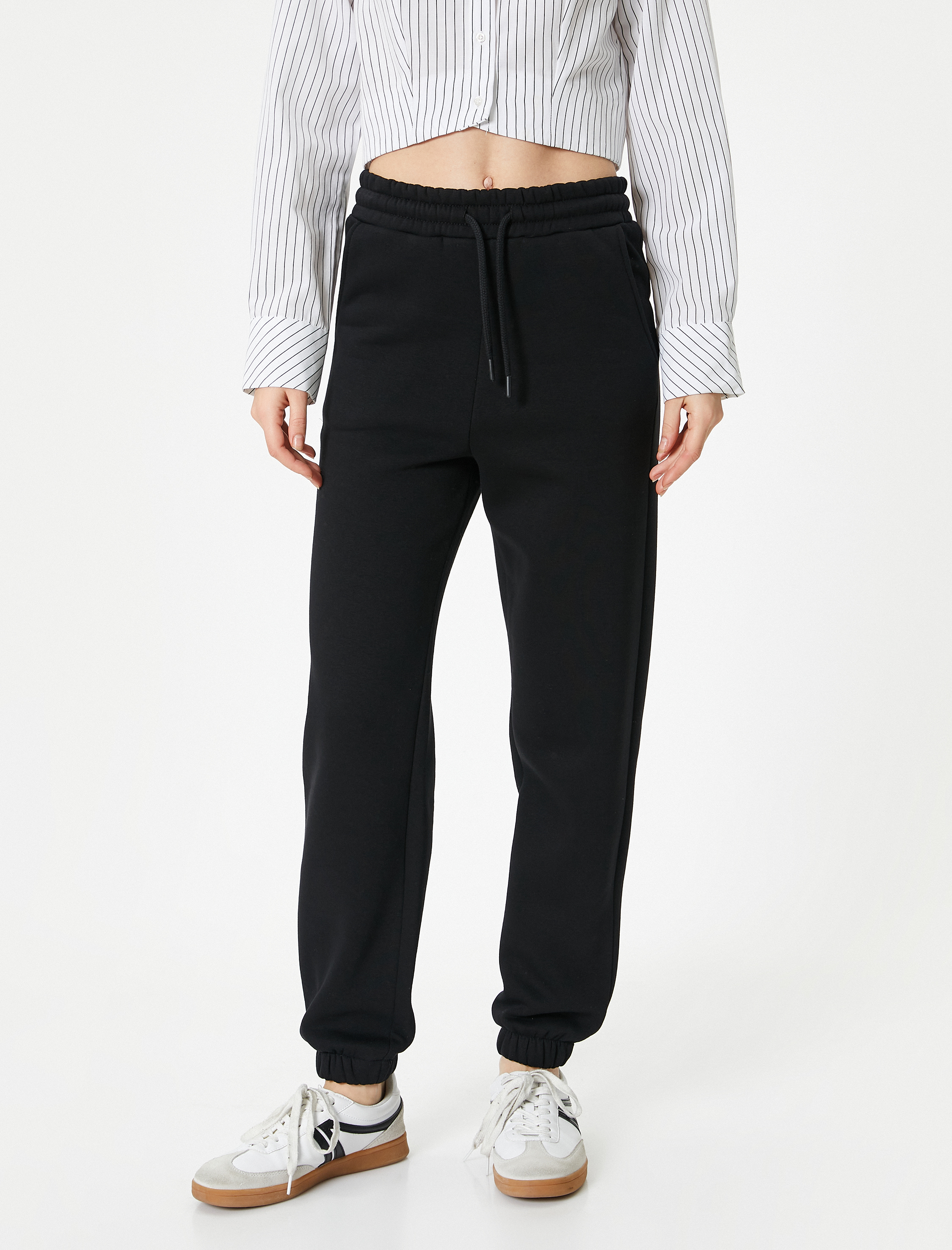   Şardonlu Jogger Eşofman Altı Beli Bağlamalı Cepli