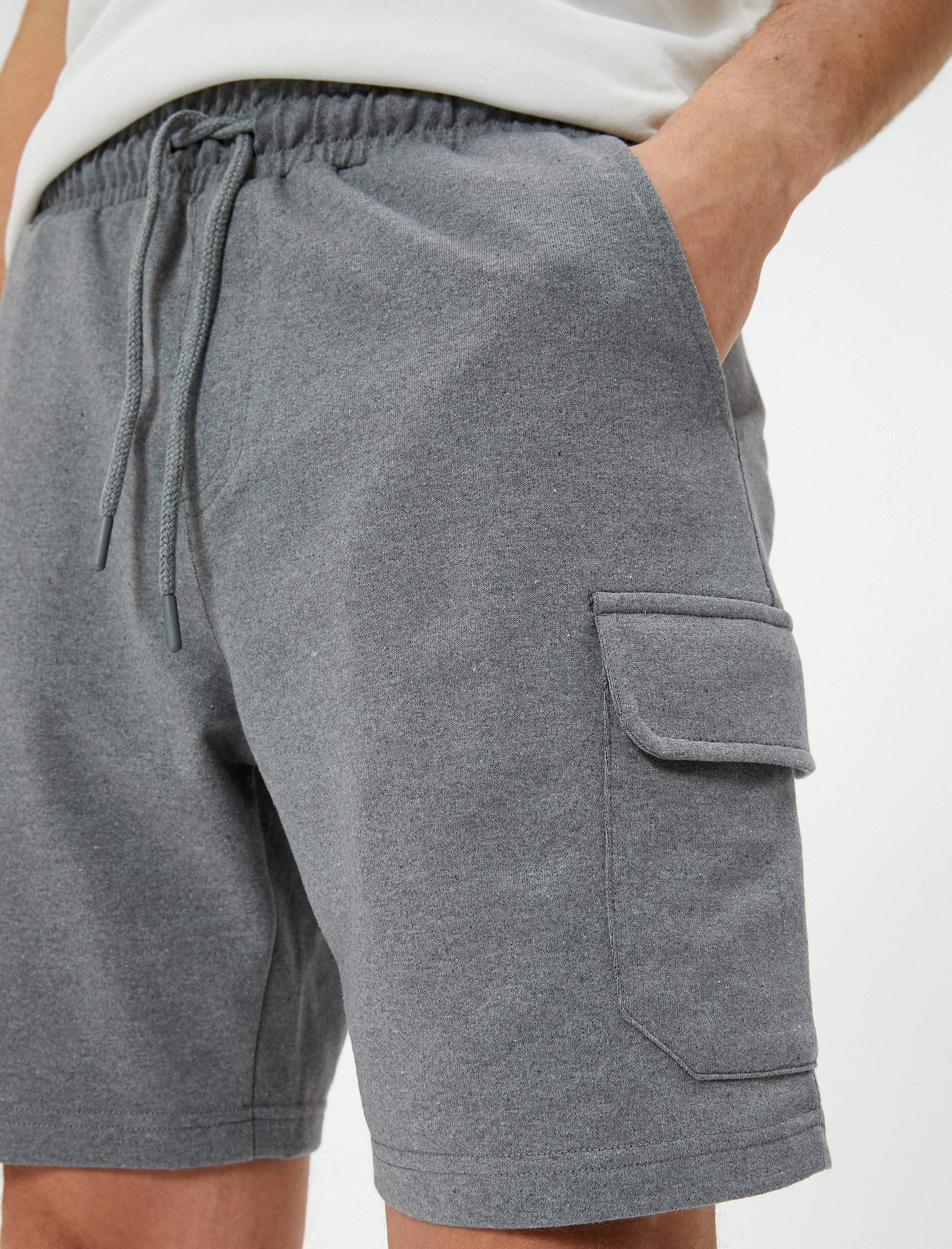   Kargo Cepli Bermuda Şort Beli Bağcıklı