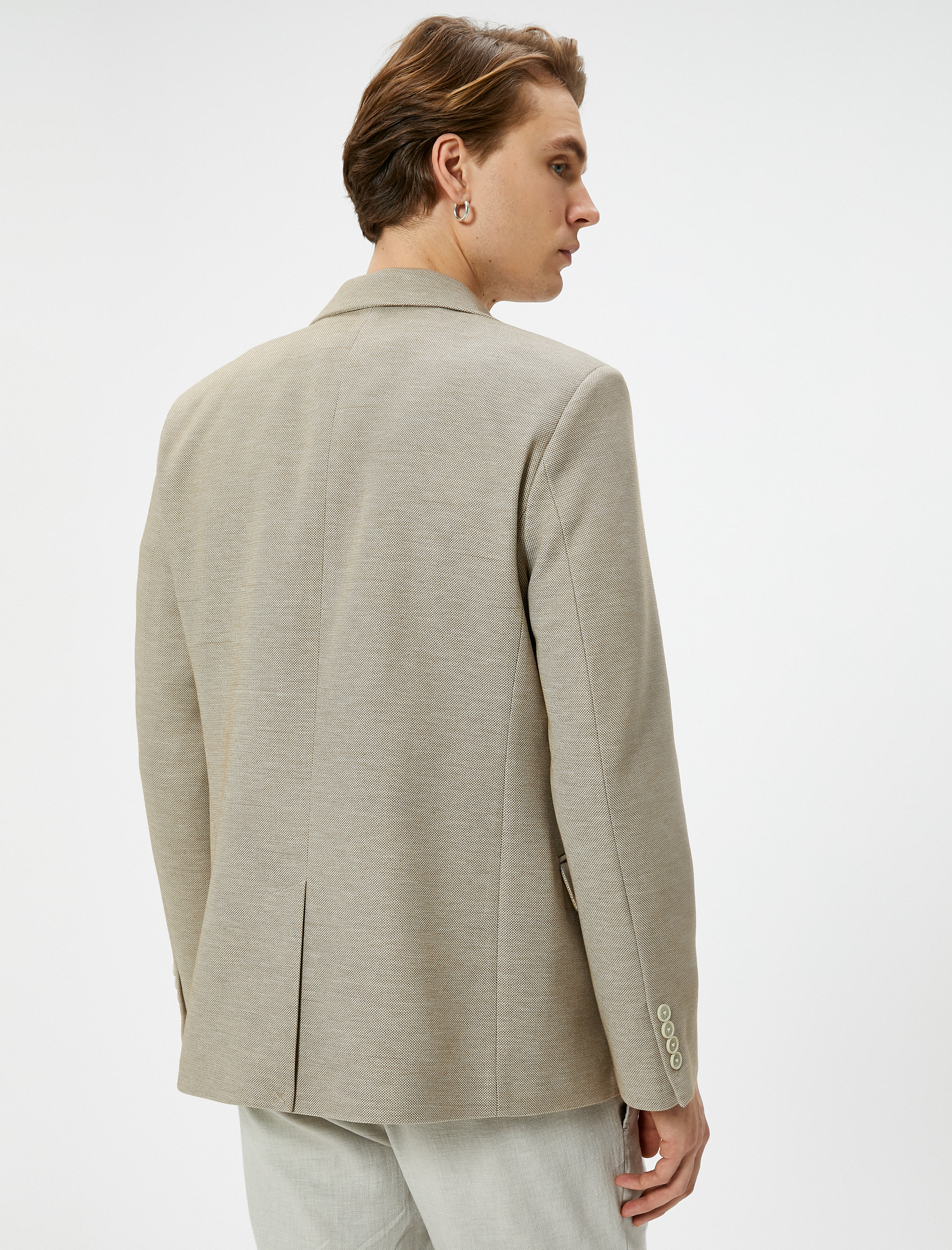   Blazer Ceket Slim Fit Düğmeli Cep Detaylı