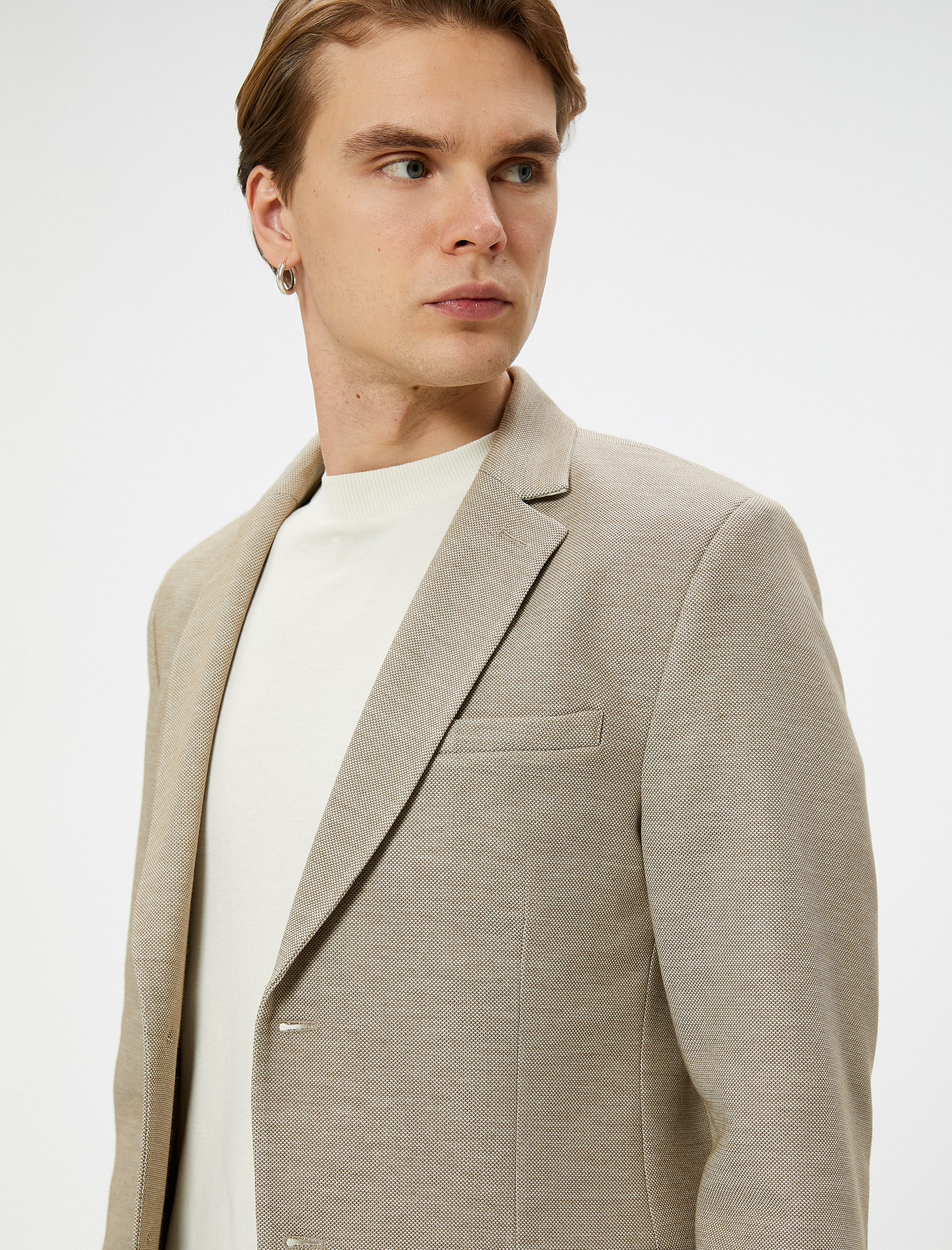   Blazer Ceket Slim Fit Düğmeli Cep Detaylı