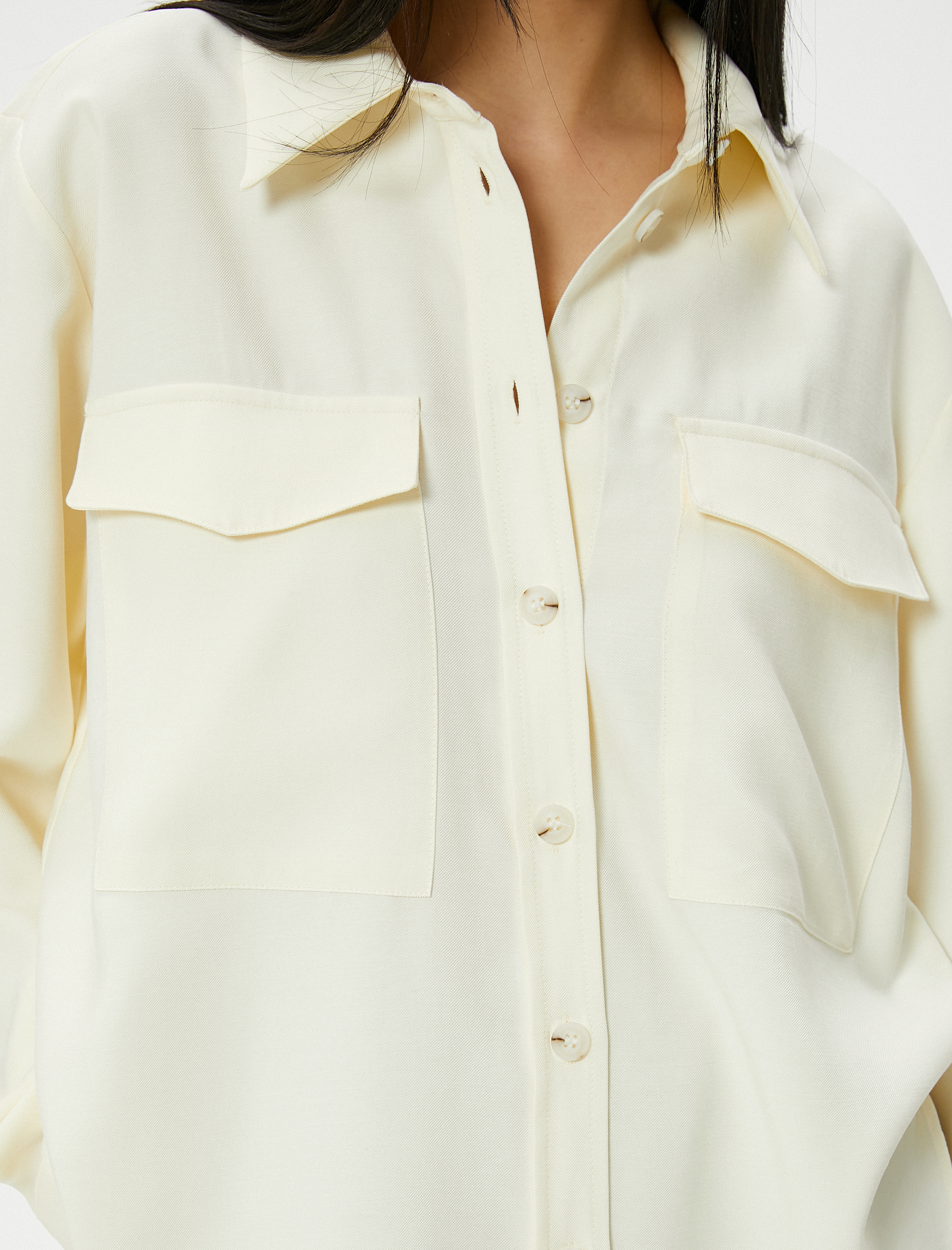 Gömlek Ceket Uzun Kollu Kapaklı Cepli Düğmeli