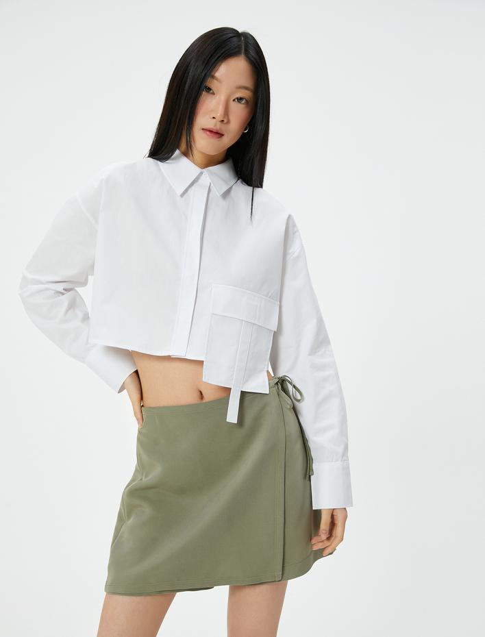  Mini Şort Etek Bağlama Detaylı Modal Karışımlı