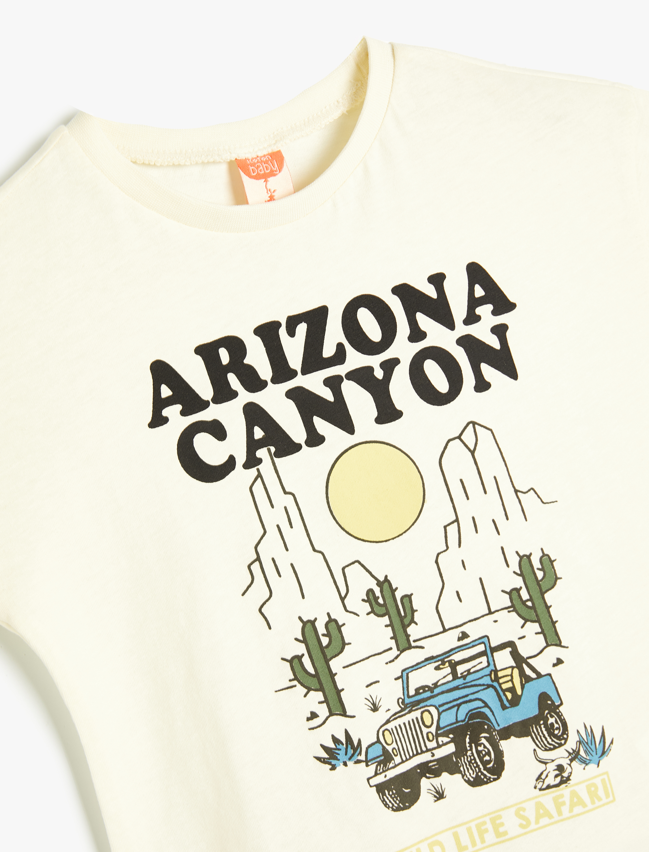  Erkek Bebek Tişört Kısa Kollu Bisiklet Yaka Baskılı Pamuklu