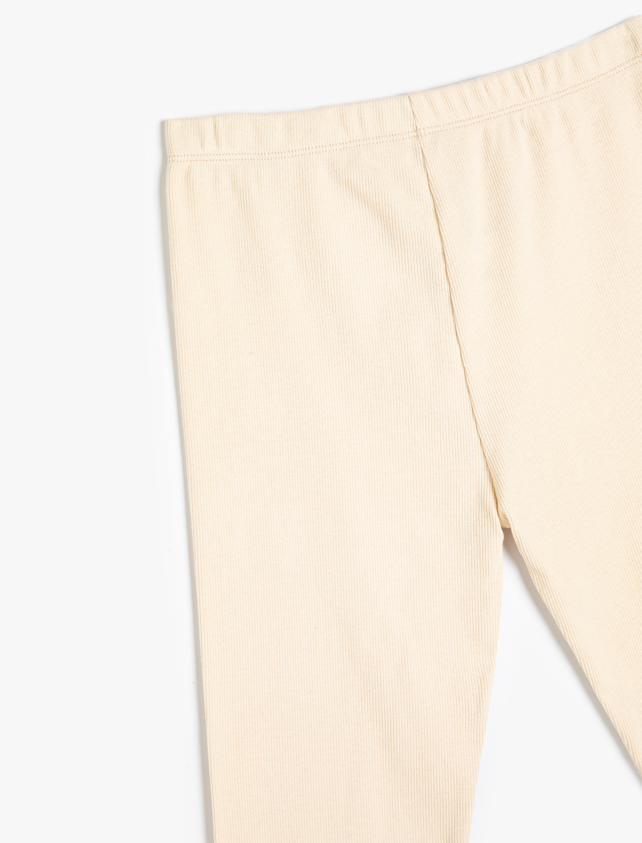  Kız Çocuk Basic Kapri Tayt Beli Lastikli Ribanalı Pamuklu