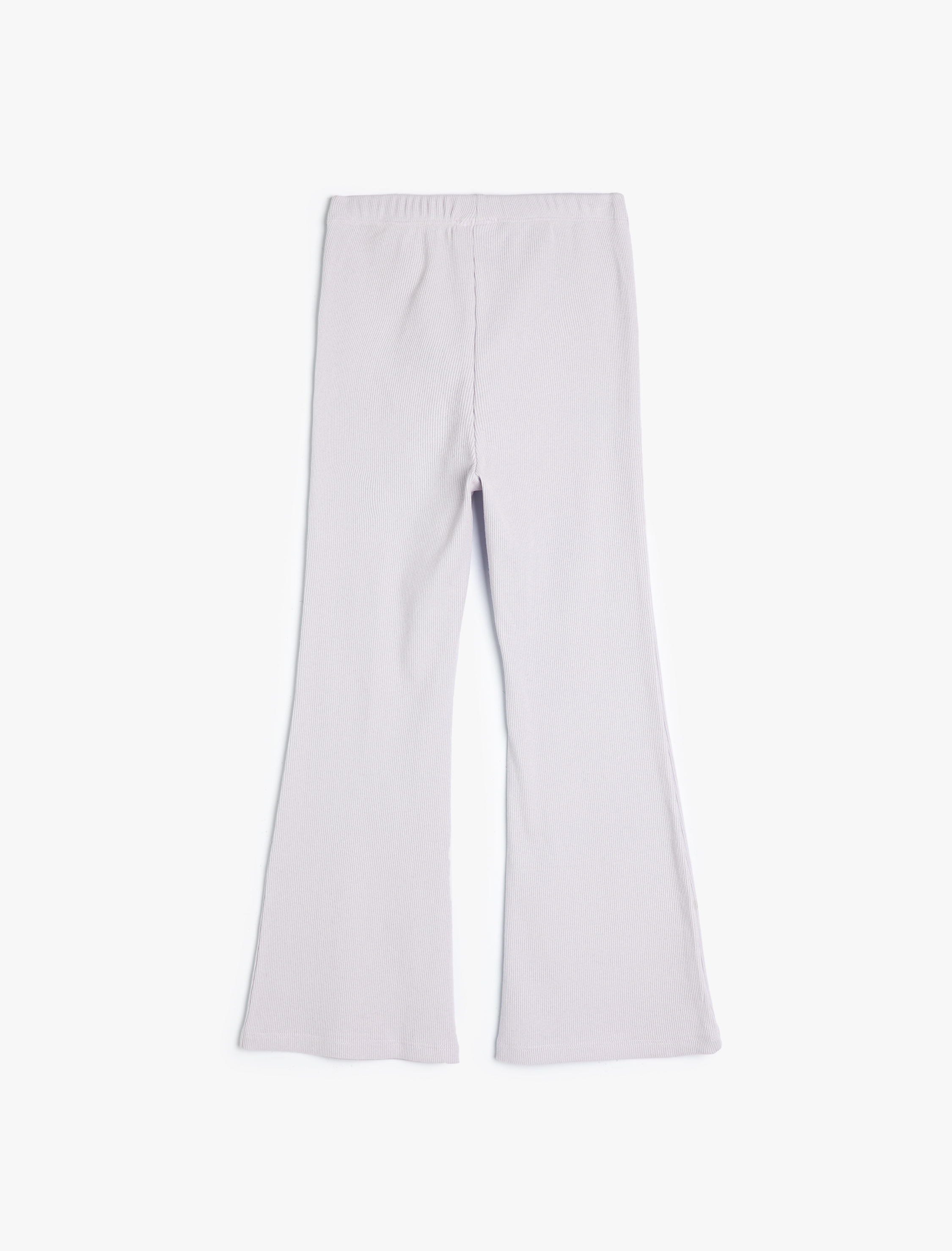  Kız Çocuk Basic İspanyol Paça Tayt Pantolon Beli Lastikli Ribanalı