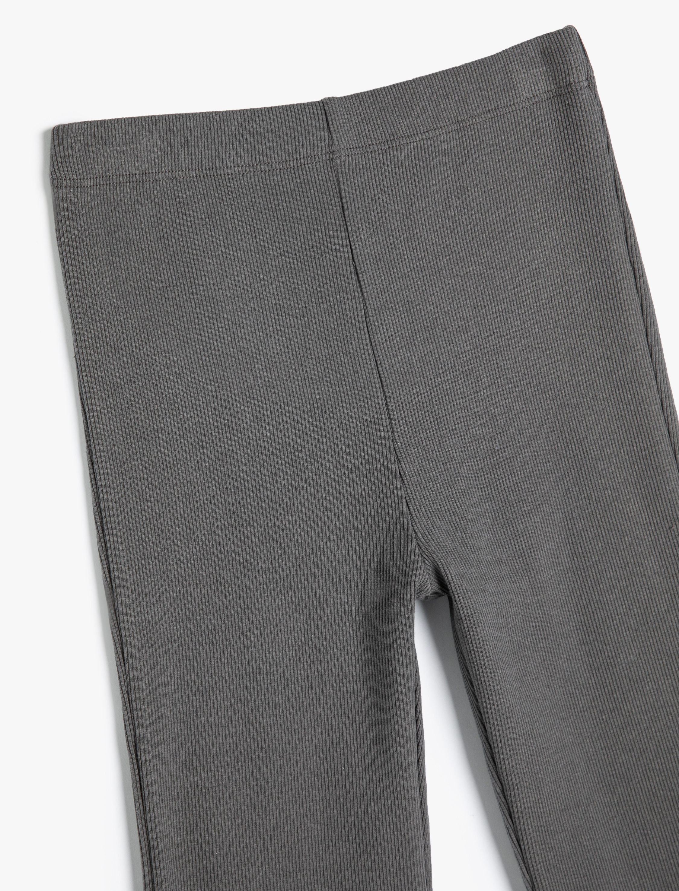  Kız Çocuk Basic İspanyol Paça Tayt Pantolon Beli Lastikli Ribanalı