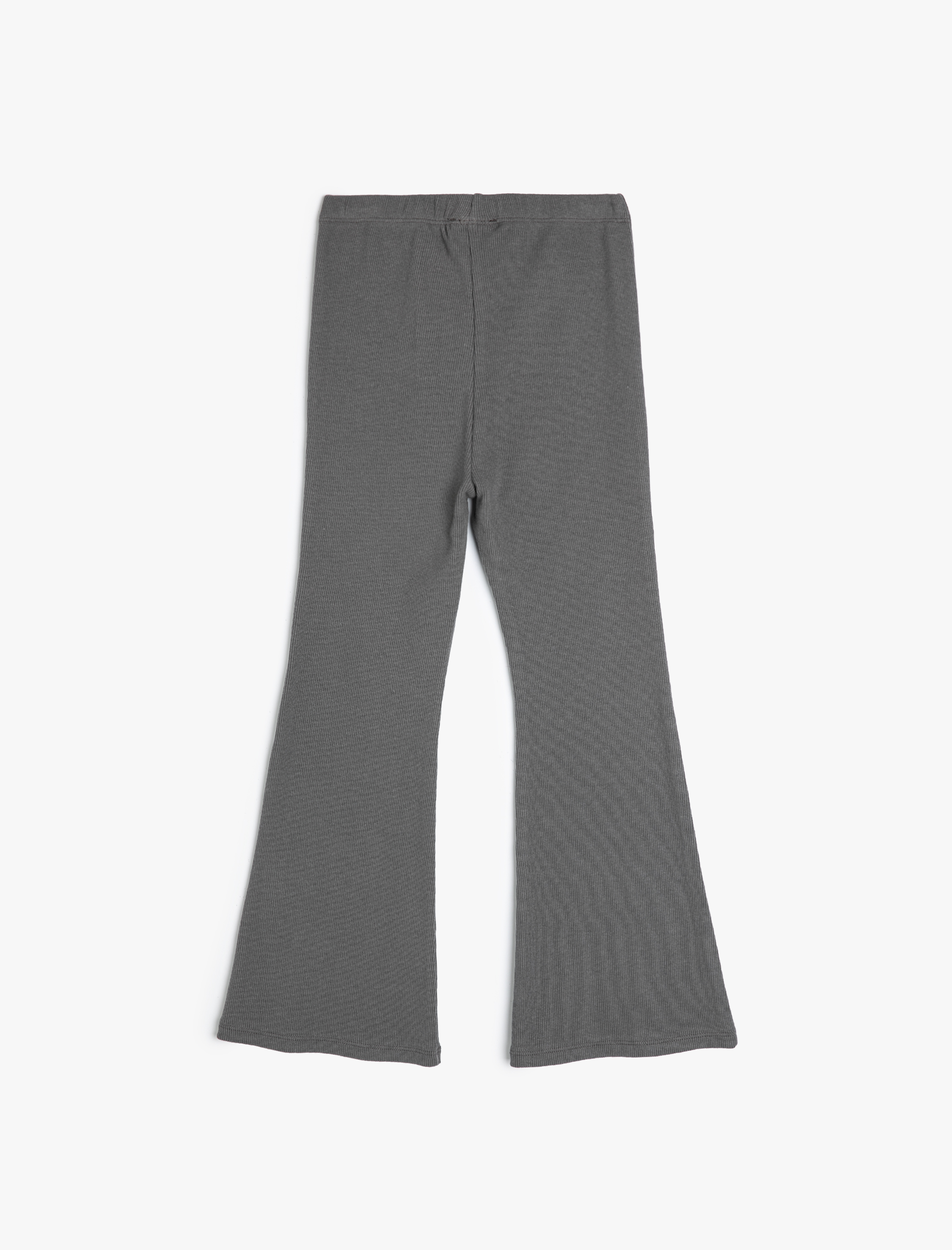  Kız Çocuk Basic İspanyol Paça Tayt Pantolon Beli Lastikli Ribanalı