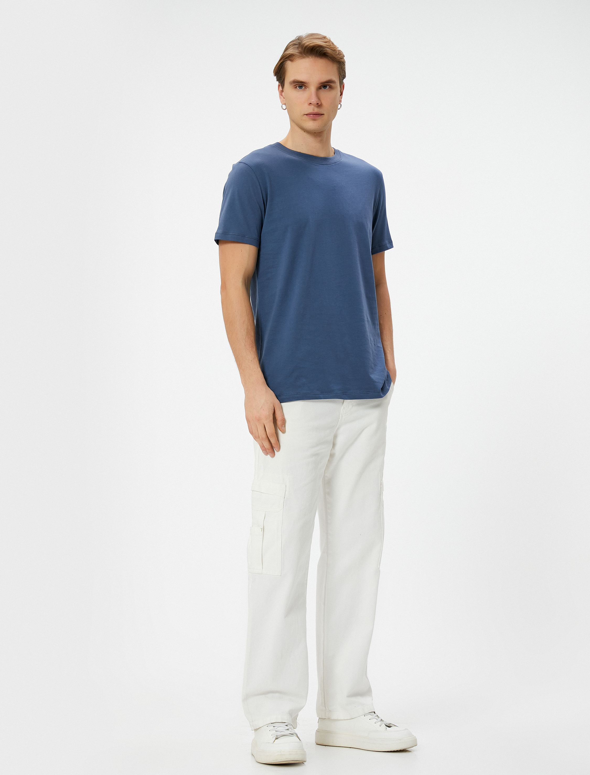   Basic Tişört Slim Fit Bisiklet Yaka Kısa Kollu