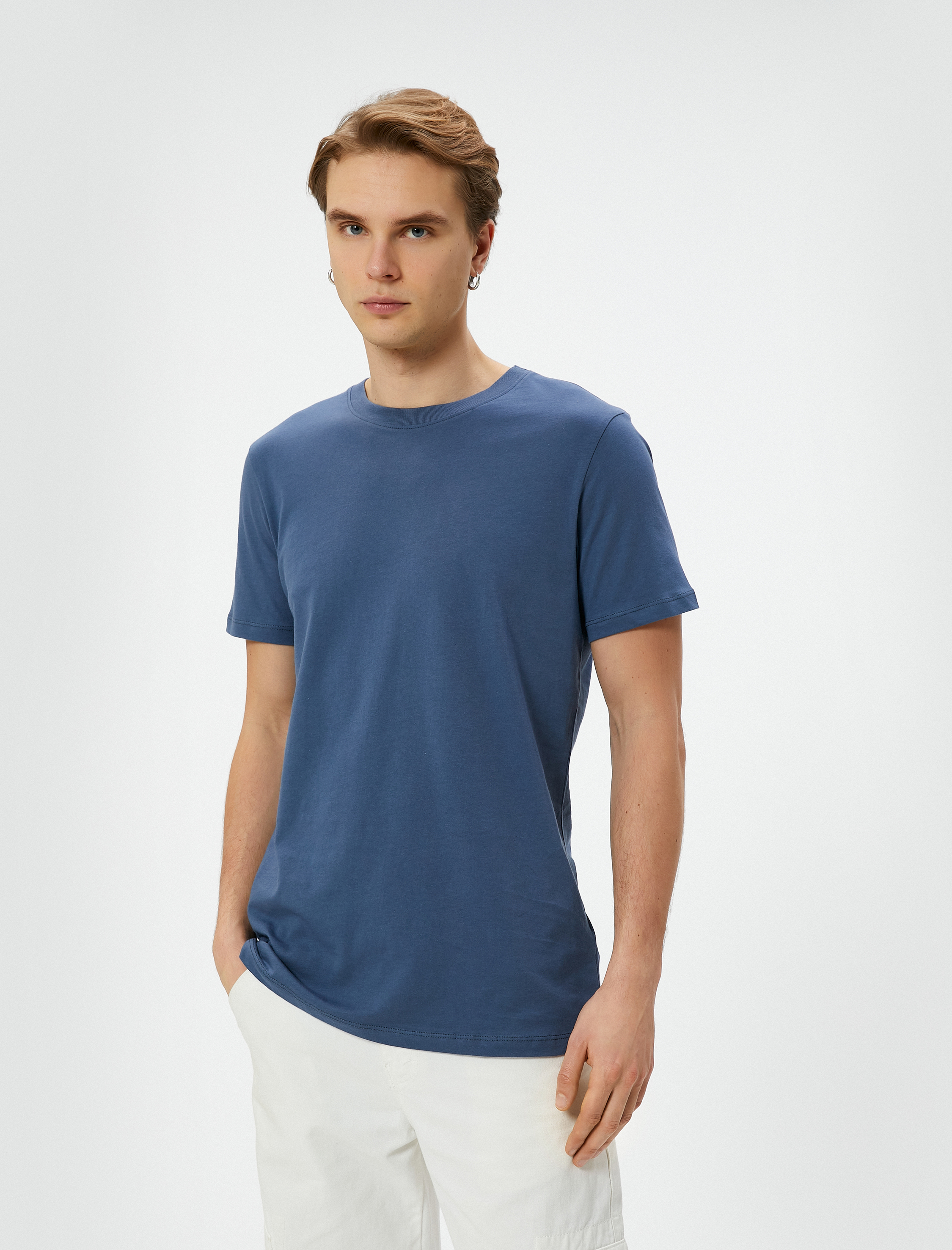   Basic Tişört Slim Fit Bisiklet Yaka Kısa Kollu