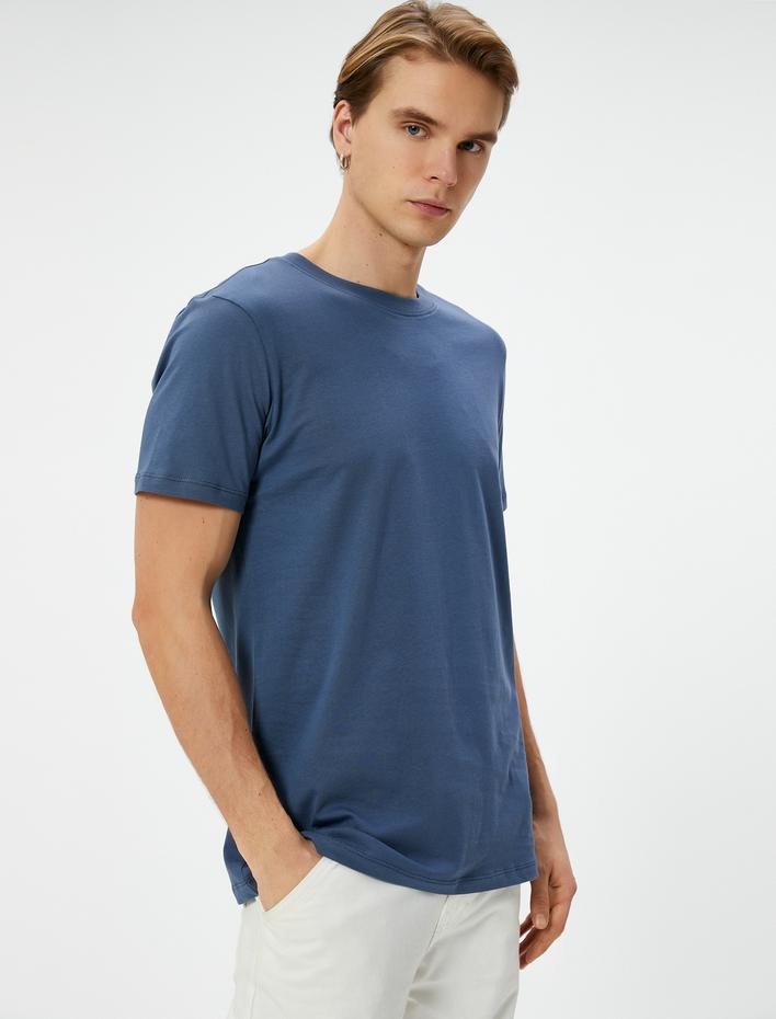  Basic Tişört Slim Fit Bisiklet Yaka Kısa Kollu