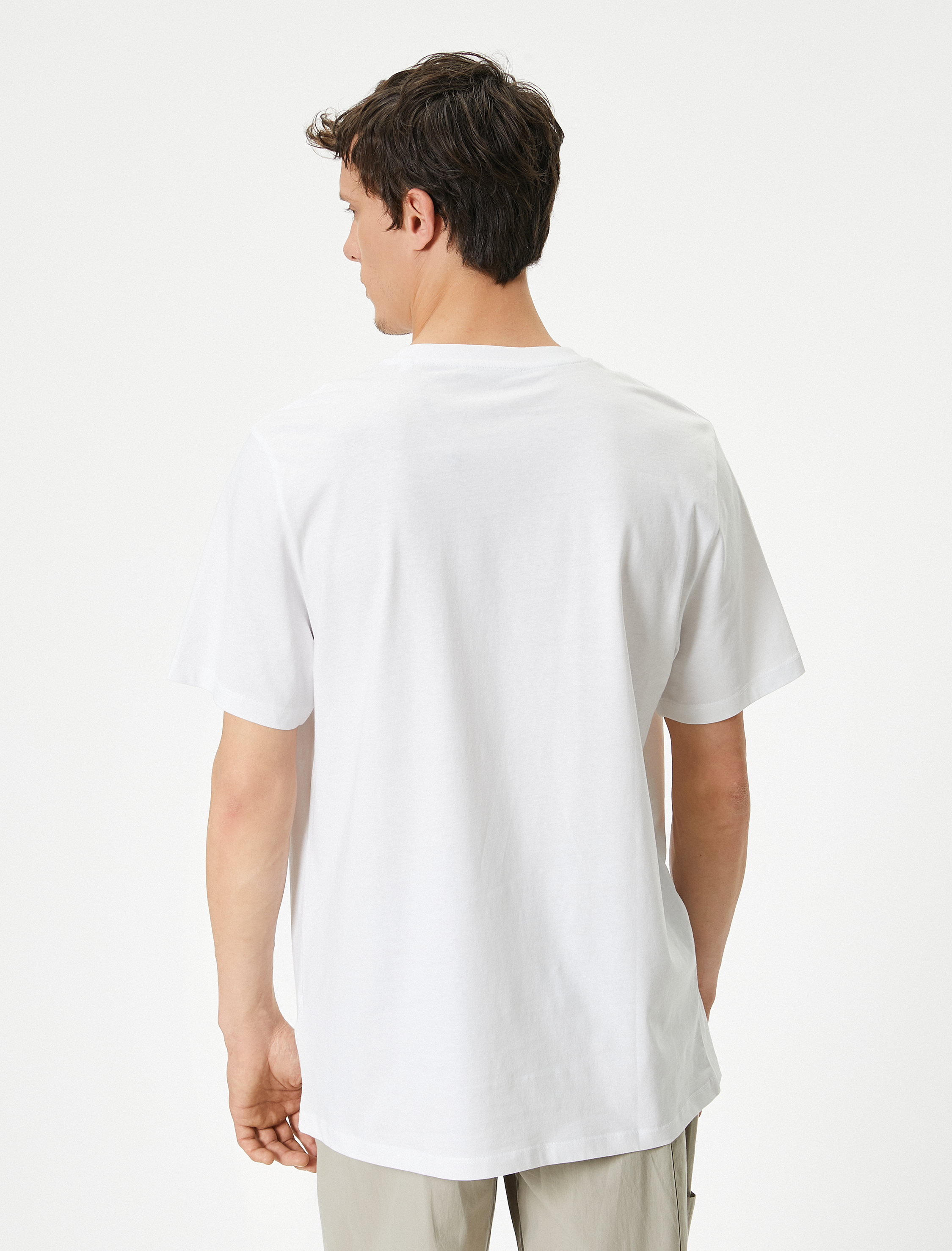   Slogan Baskılı Tişört Bisiklet Yaka Kısa Kollu Pamuklu