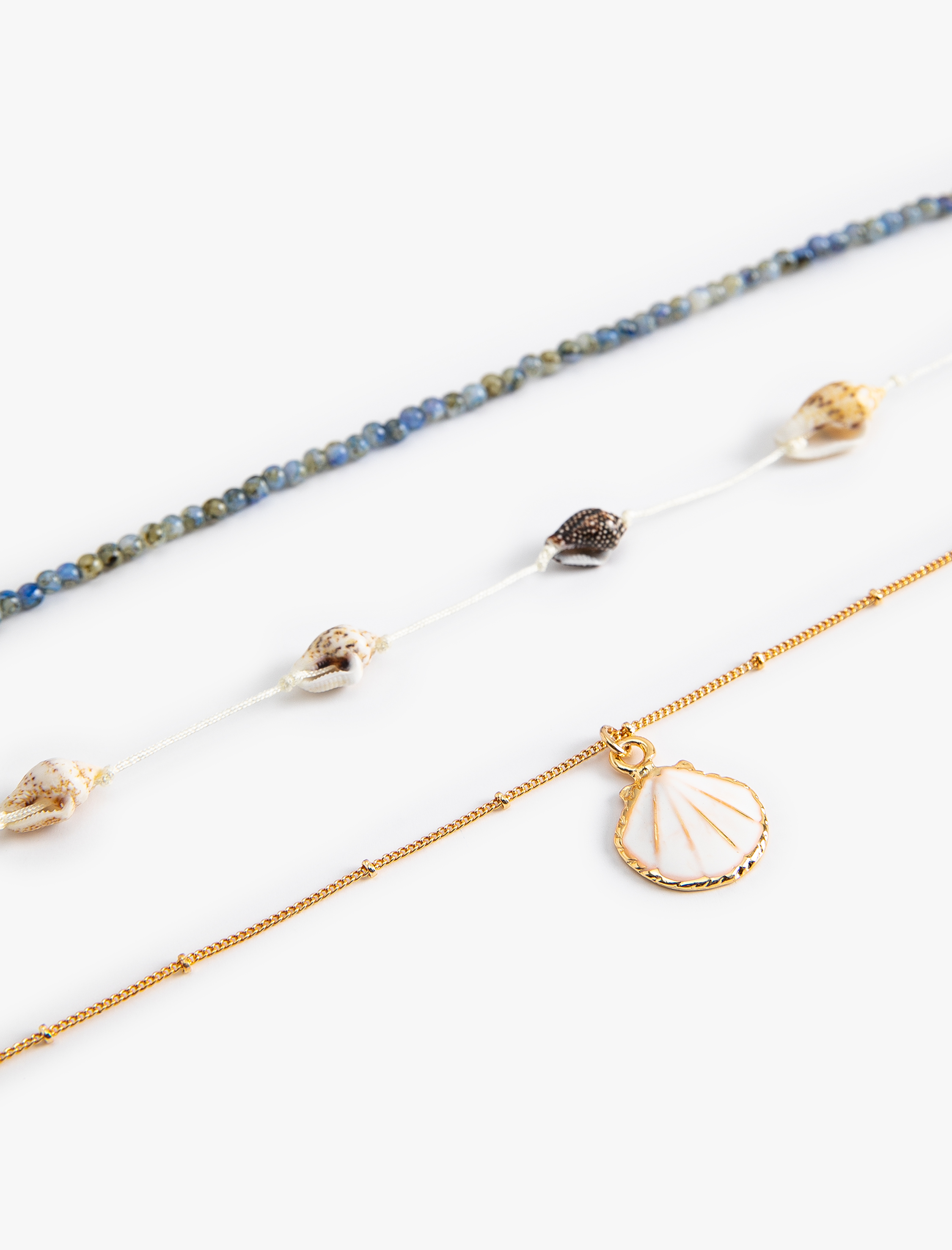  Kadın Çoklu Kolye Deniz Kabuğu Boncuklu