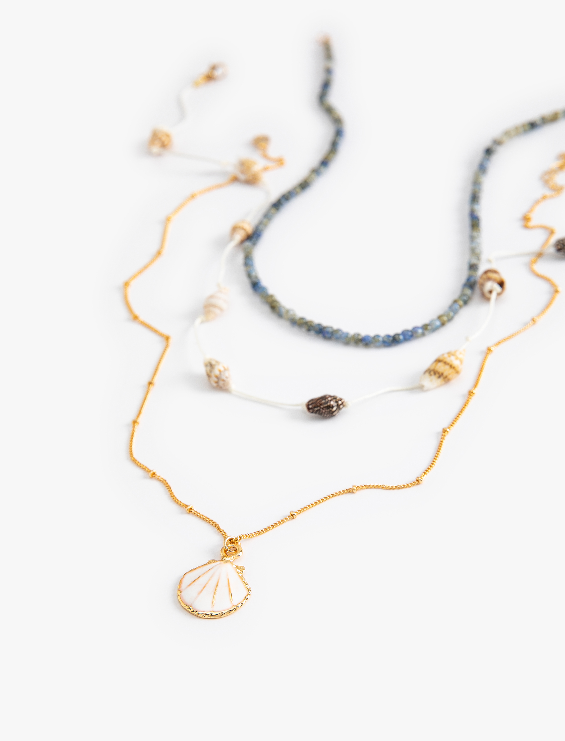  Kadın Çoklu Kolye Deniz Kabuğu Boncuklu