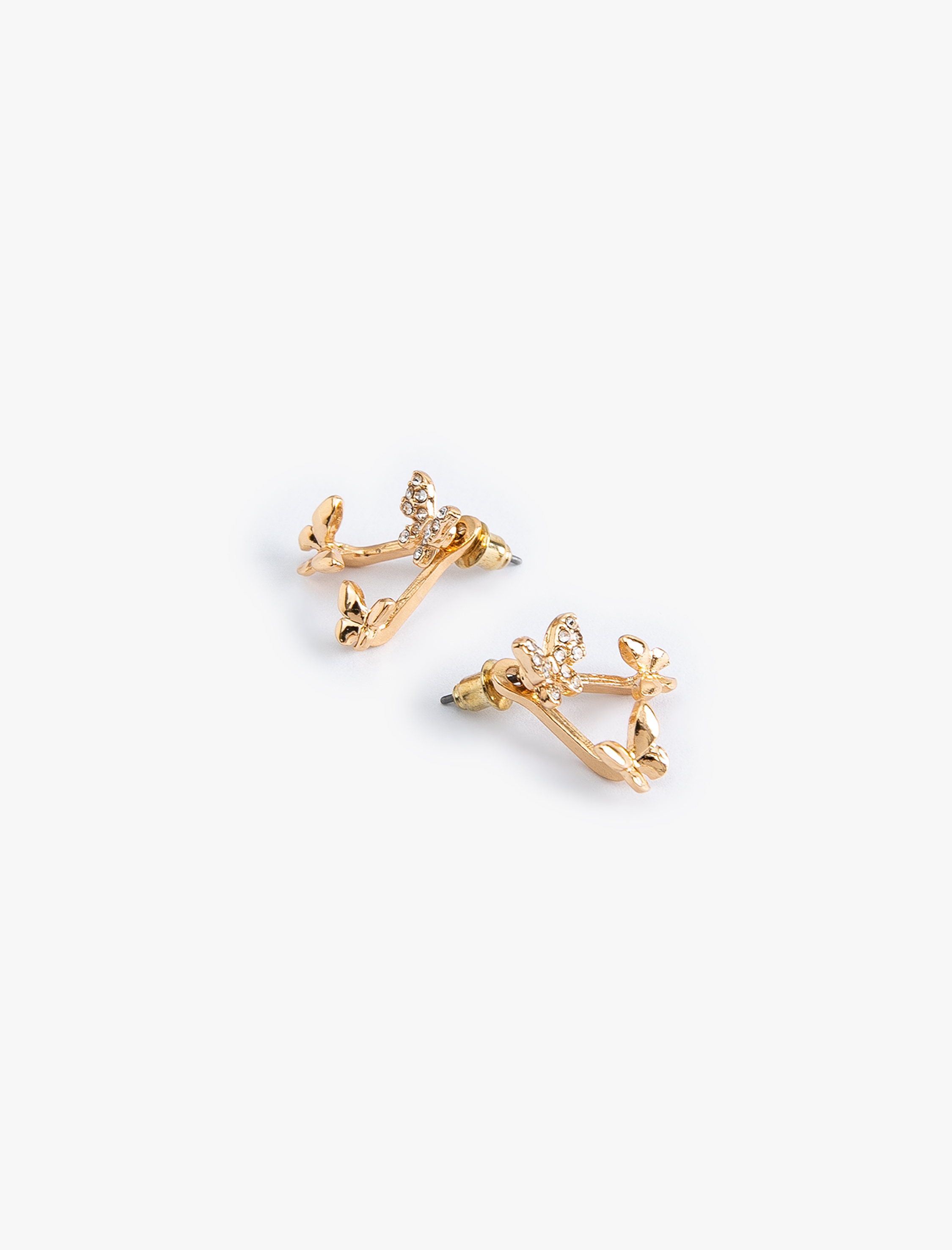  Kadın Taş Detaylı Kelebek Küpe