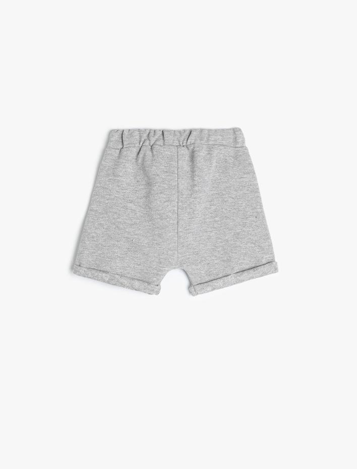 Erkek Bebek Basic Şort Beli Bağlamalı Cepli Paraşüt Cep Detaylı