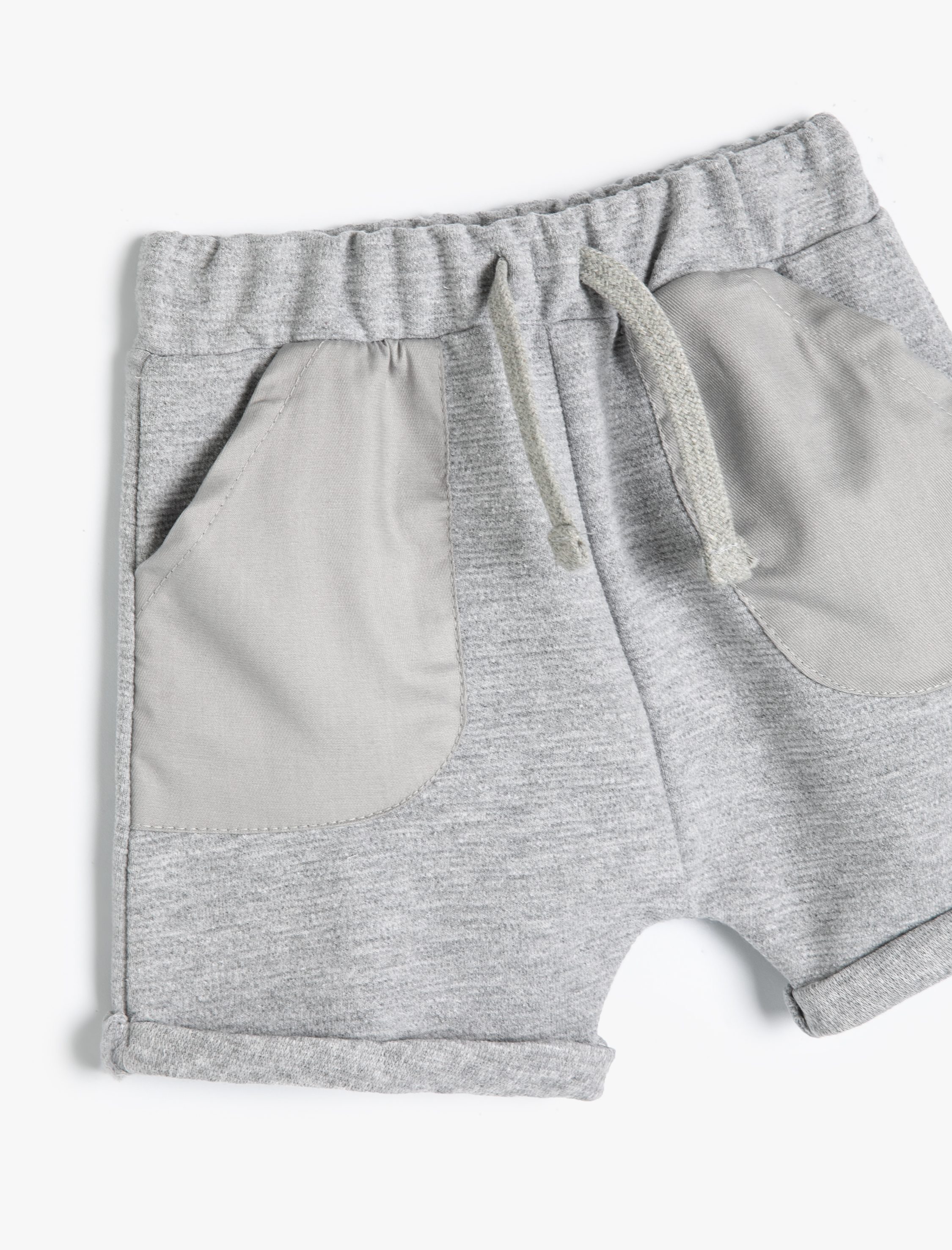  Erkek Bebek Basic Şort Beli Bağlamalı Cepli Paraşüt Cep Detaylı