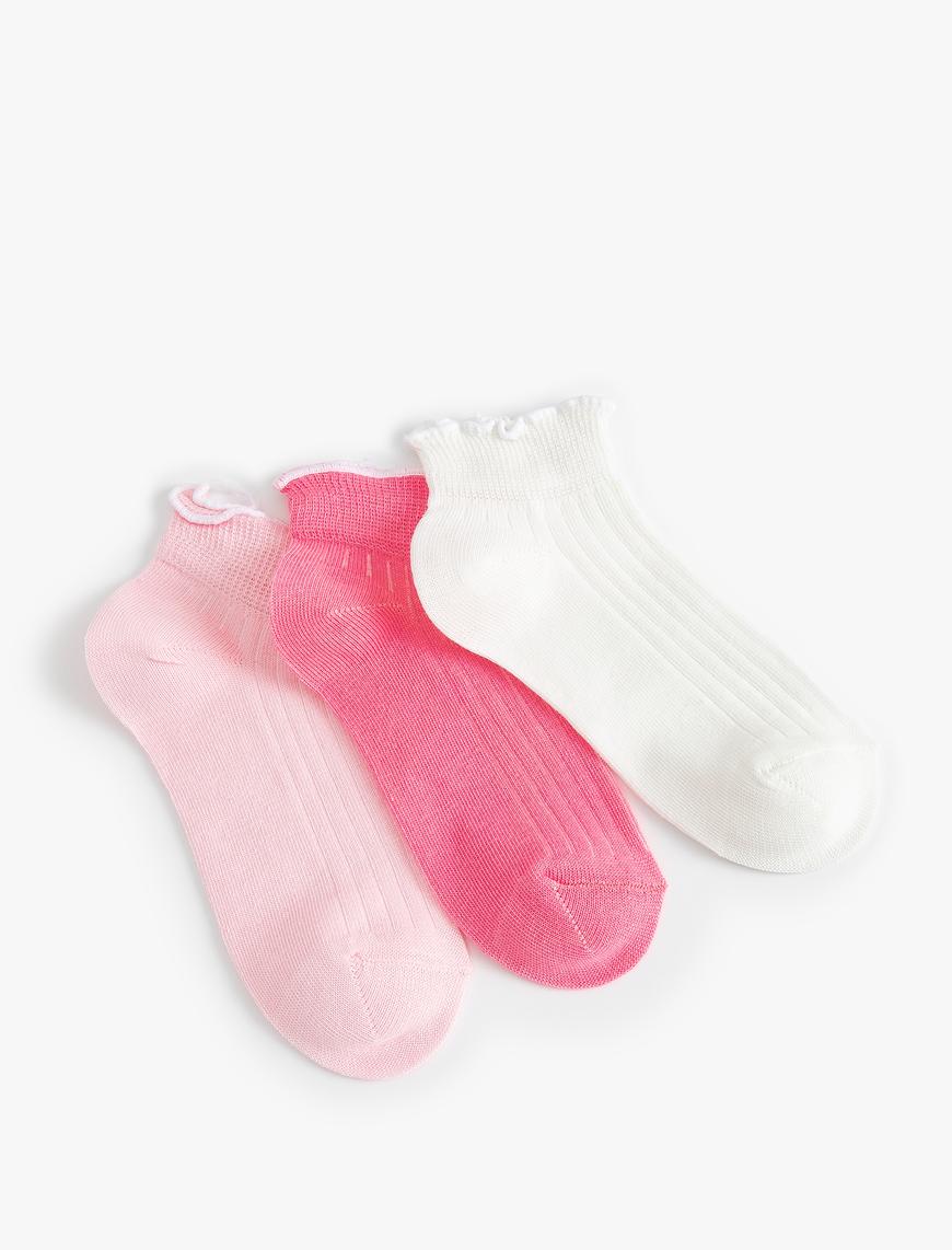  Kız Çocuk 3'lü Basic Çorap Seti
