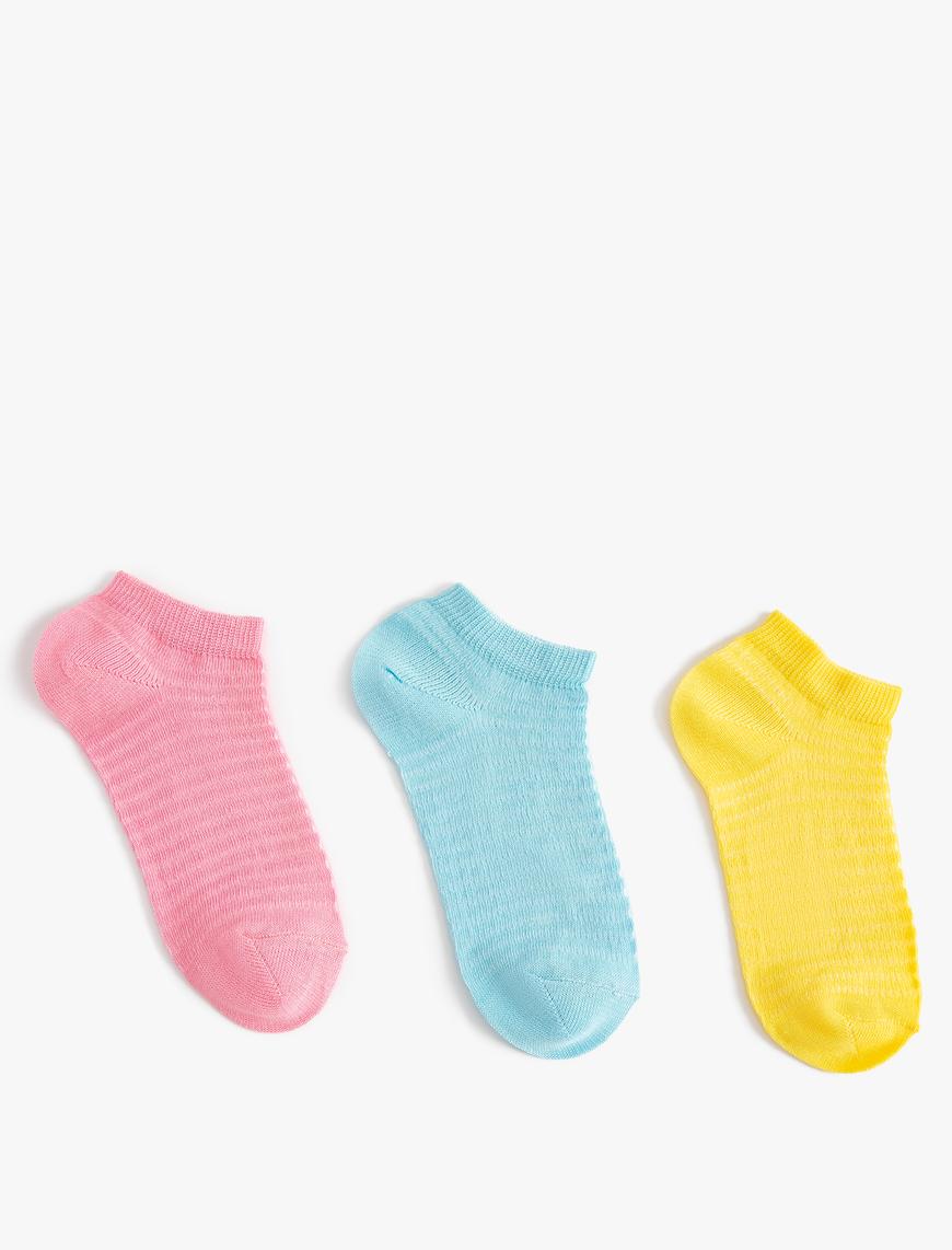  Kız Çocuk 3'lü Basic Çorap Seti