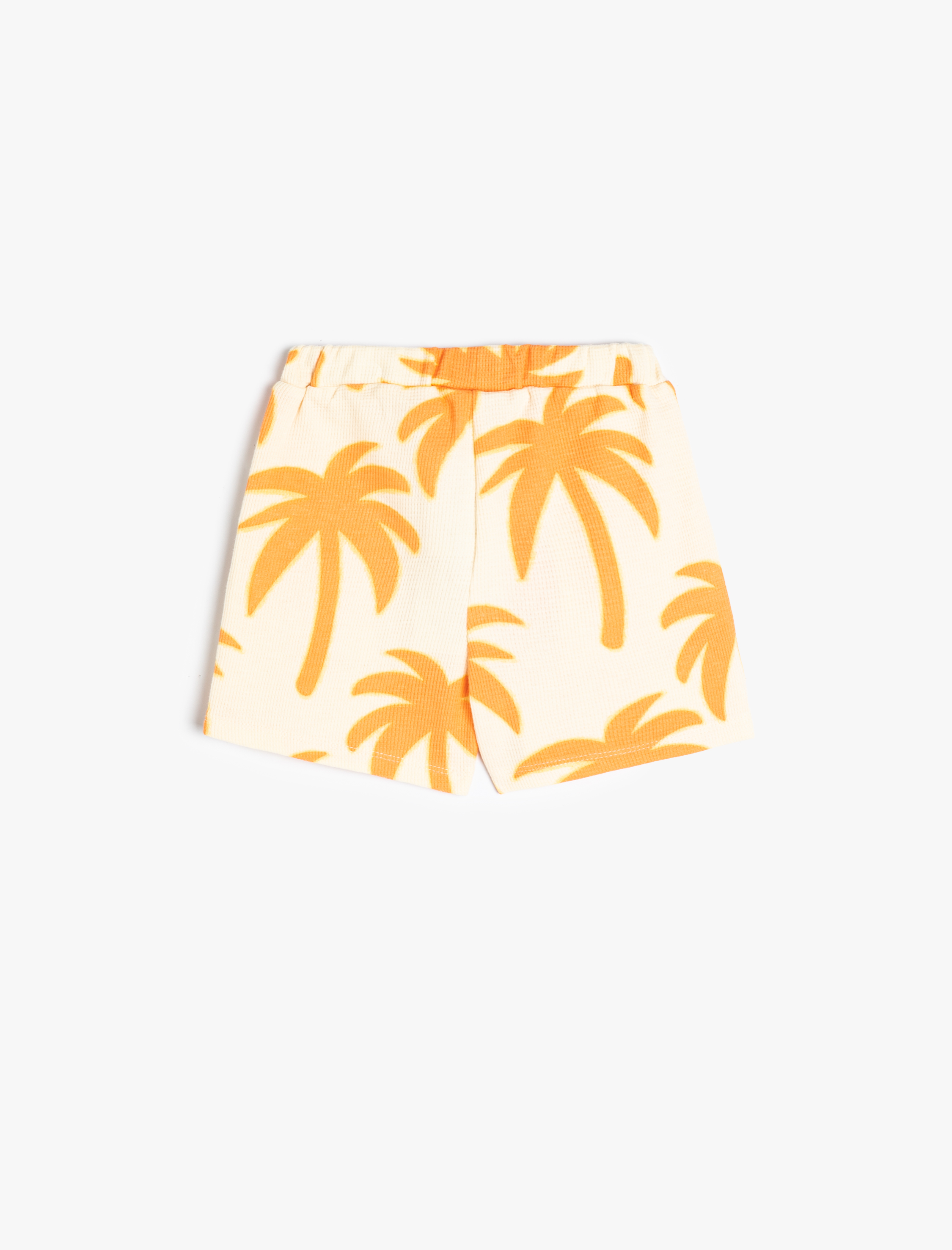  Erkek Bebek Şort Palmiye Baskılı Beli Lastikli Pamuklu