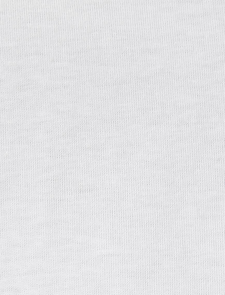  Kolej Baskılı Tişört Bisiklet Yaka Kısa Kollu Pamuklu