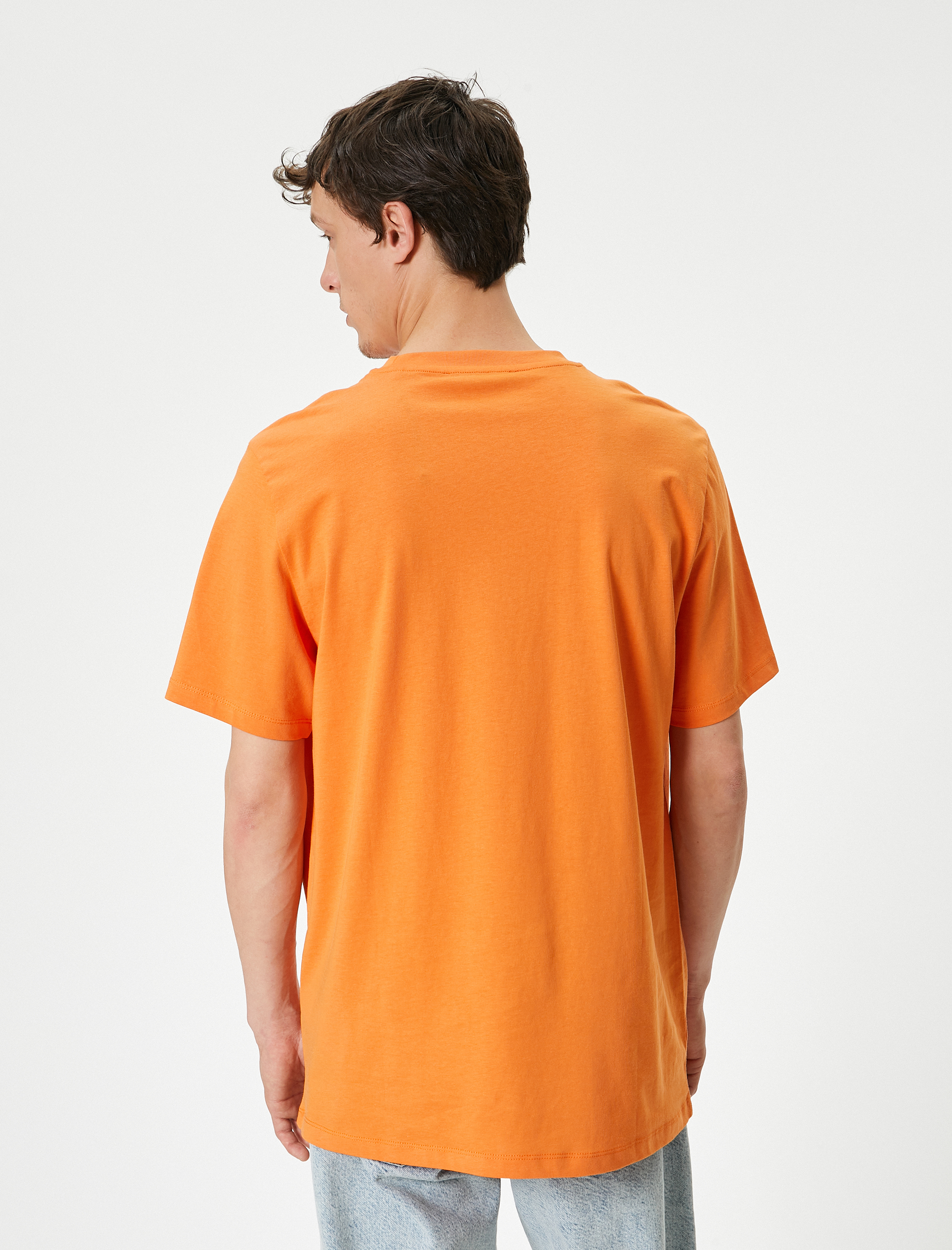   Slogan Baskılı Tişört Bisiklet Yaka Kısa Kollu Pamuklu