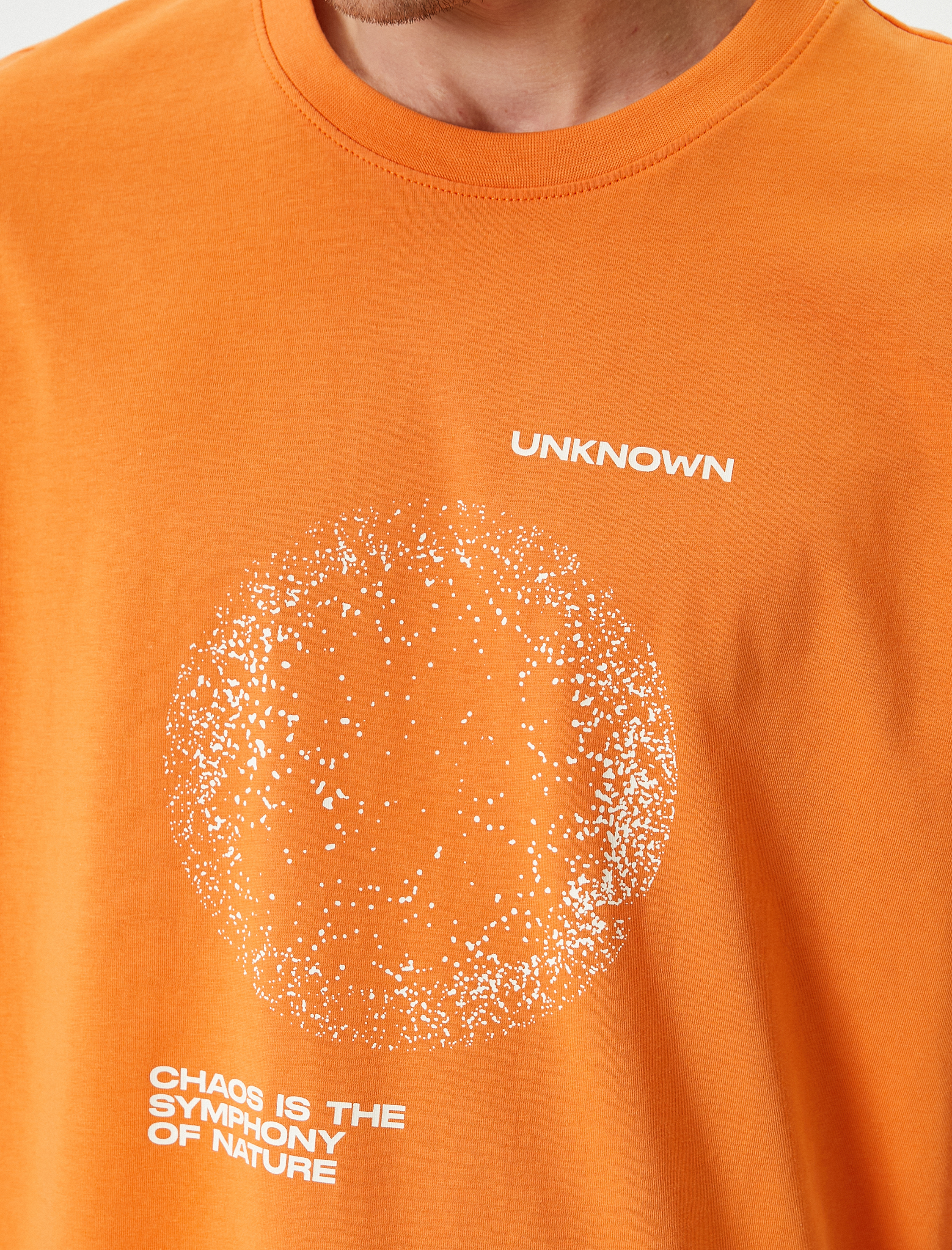   Slogan Baskılı Tişört Bisiklet Yaka Kısa Kollu Pamuklu