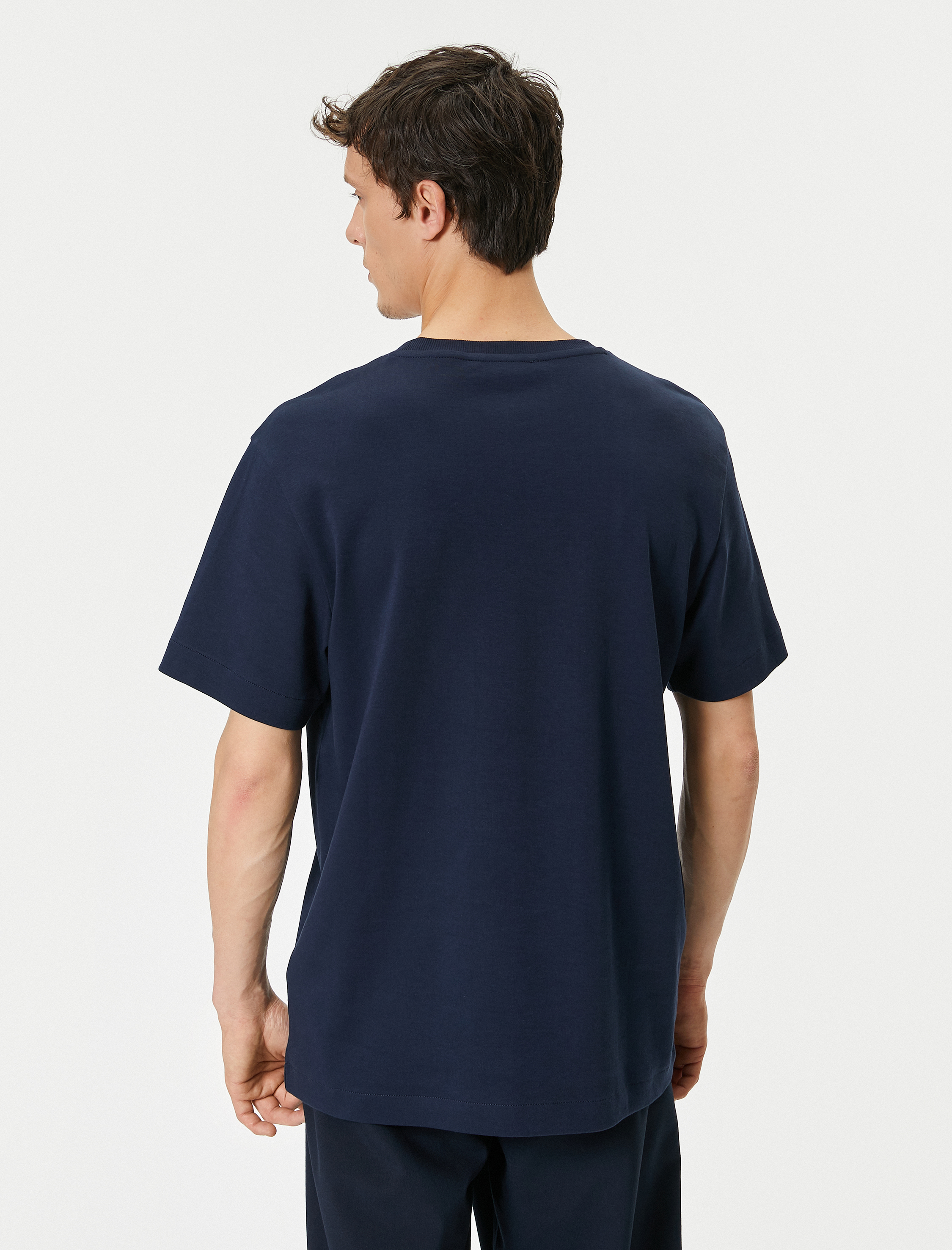   Basic Tişört Bisiklet Yaka Kısa Kollu Pamuklu