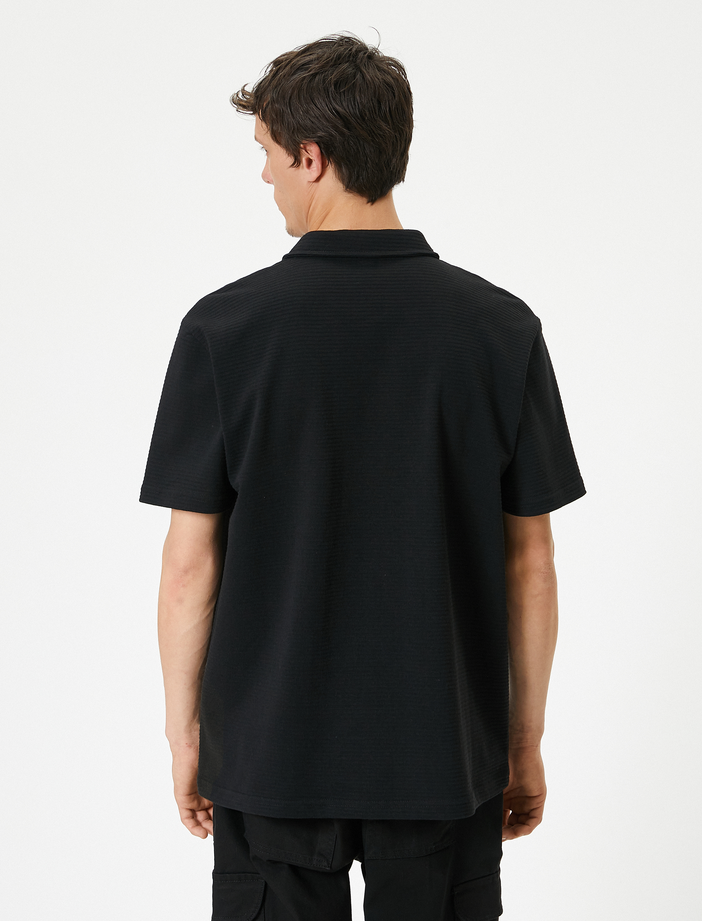   Polo Yaka Tişört Slim Fit Kısa Kollu Düğmeli