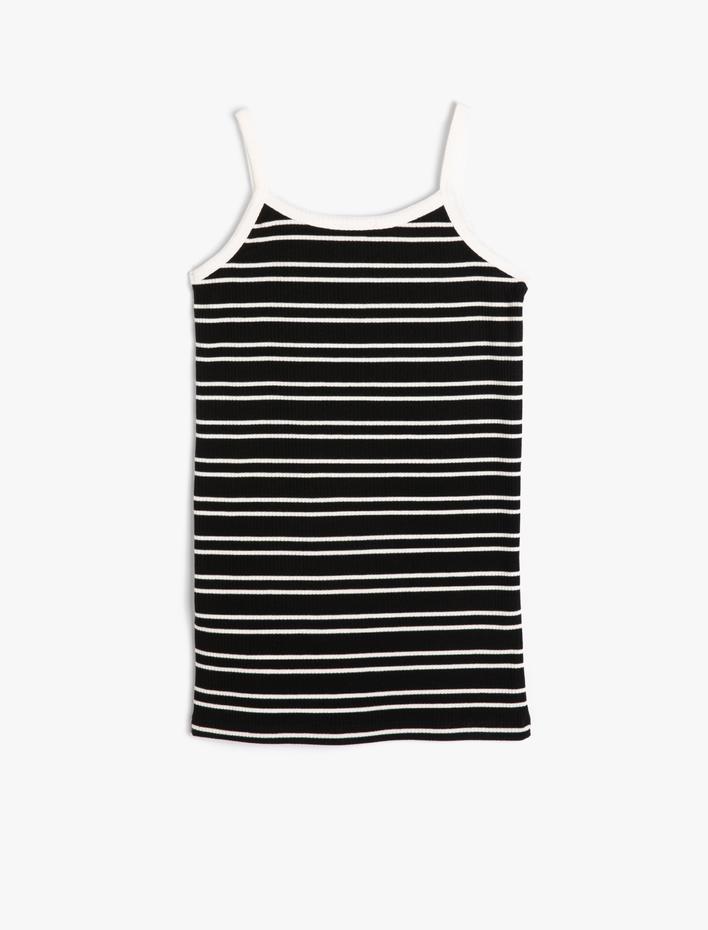 Kız Çocuk Kalem Elbise İnce Askılı Ribanalı