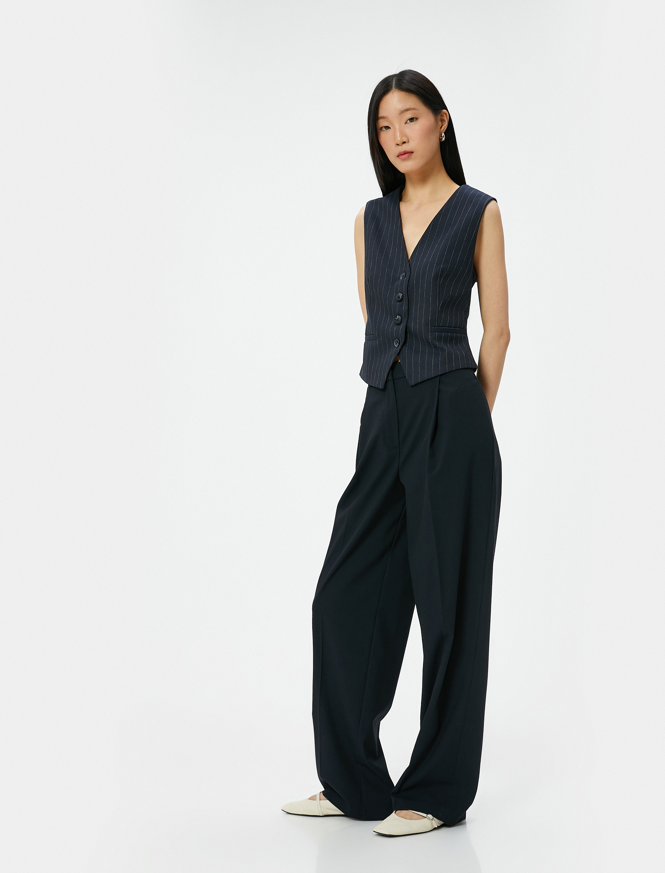   Kumaş Pantolon Pile Detaylı Cepli