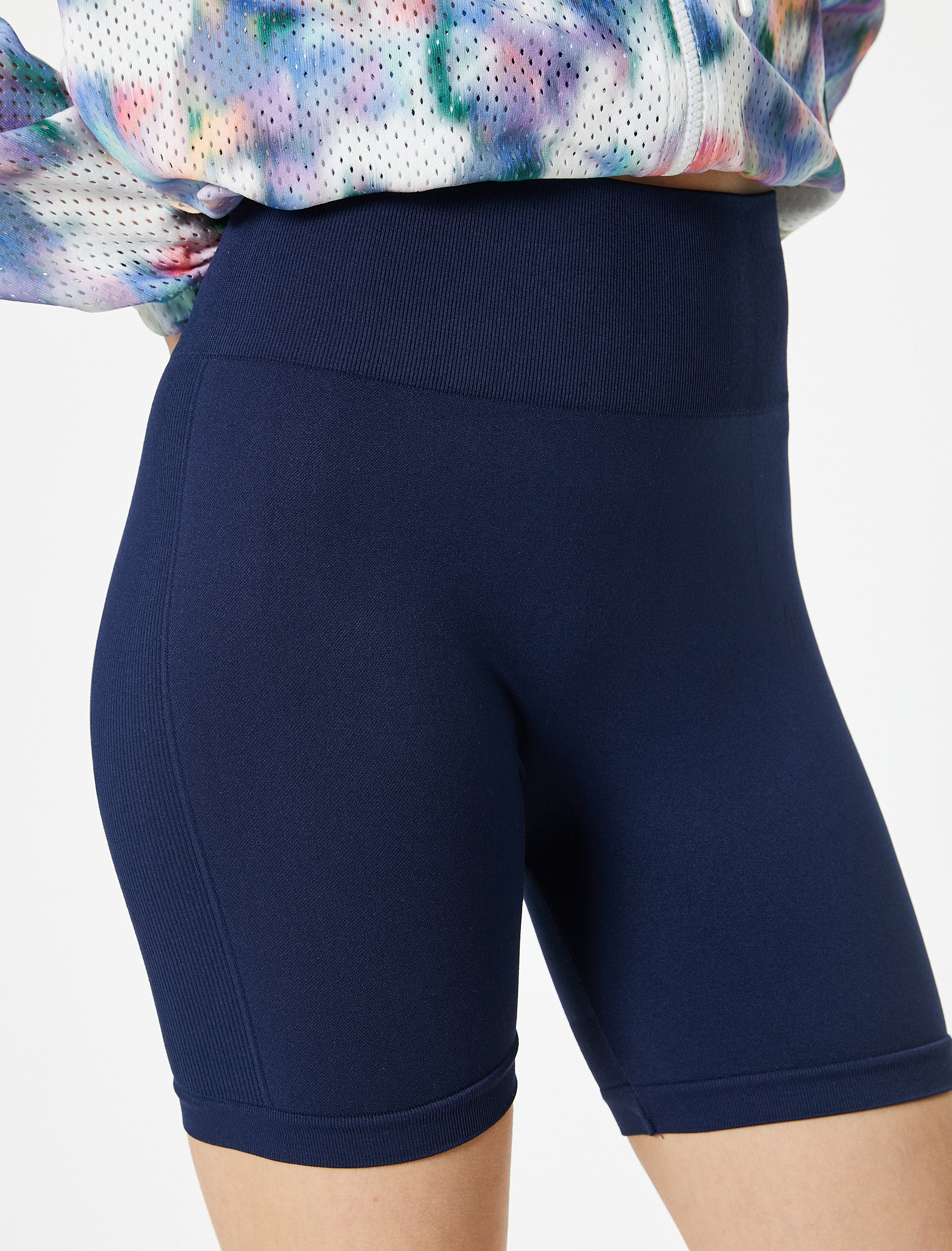   Spor  Dikişsiz Biker Tayt Yüksek Bel Slim Fit