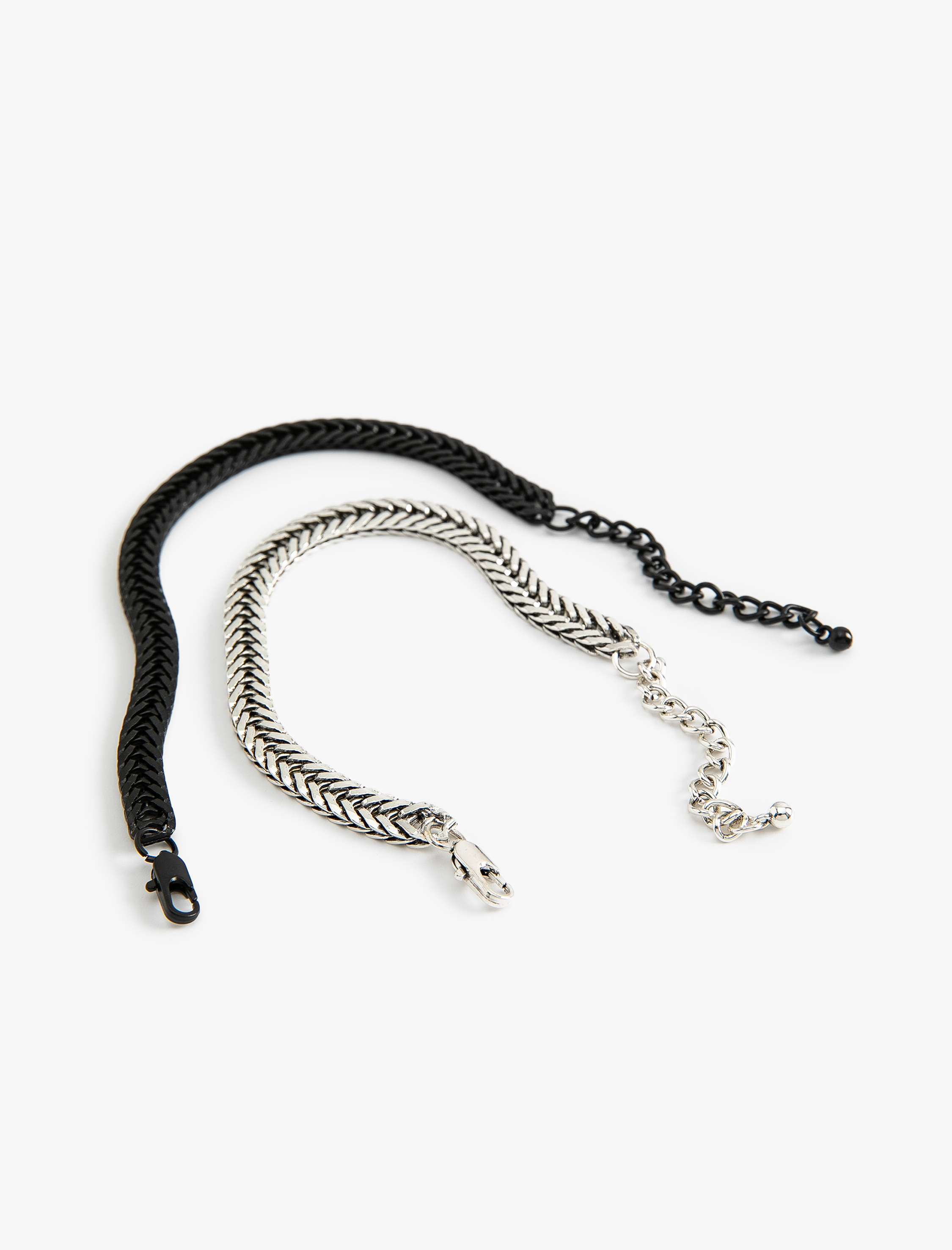  Erkek 2'li Zincir Bileklik Seti Çok Renkli