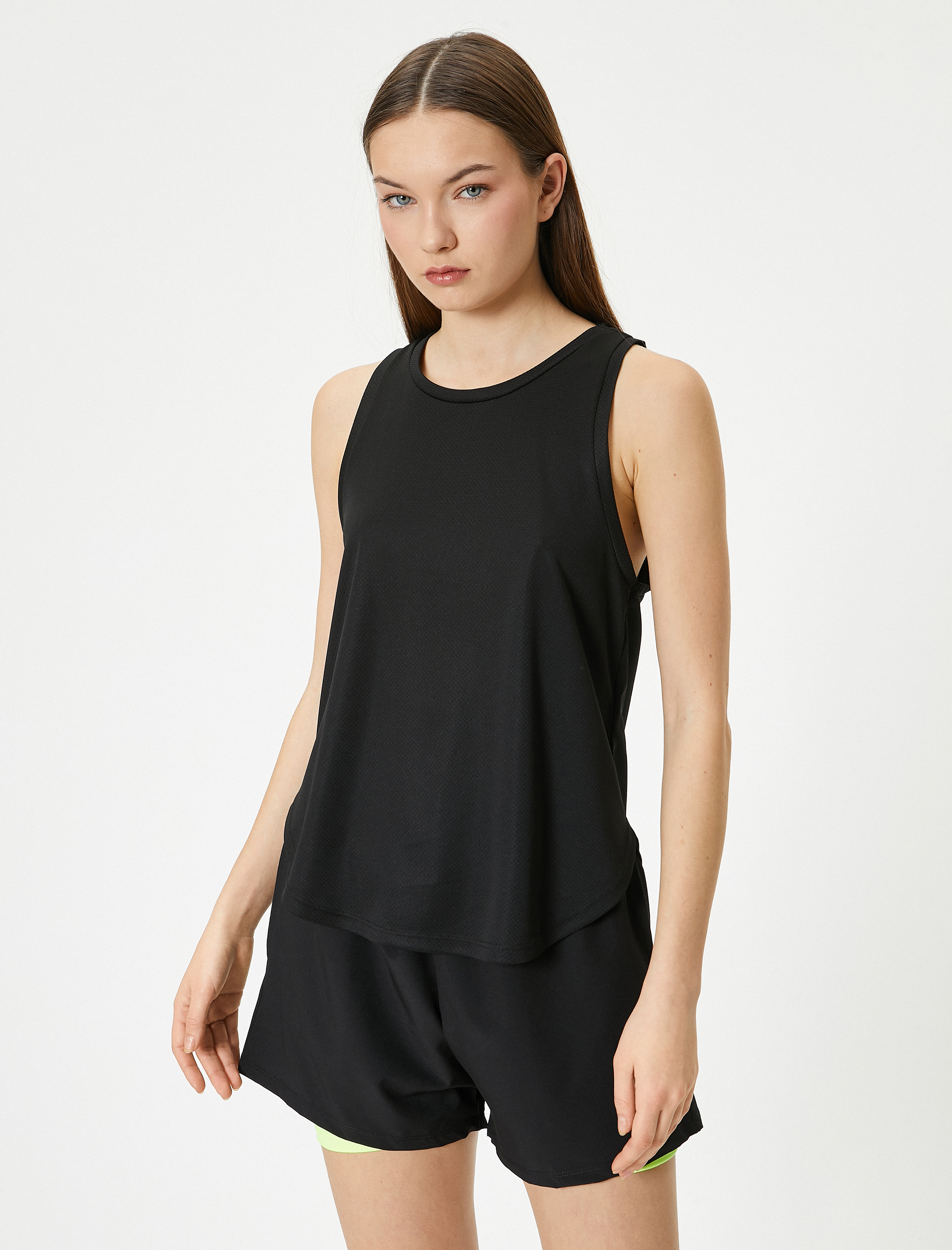   Spor Atlet Yuvarlak Yaka Rahat Kalıp