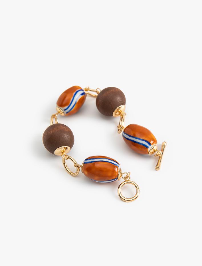 Kadın Boncuklu Zincir Bileklik