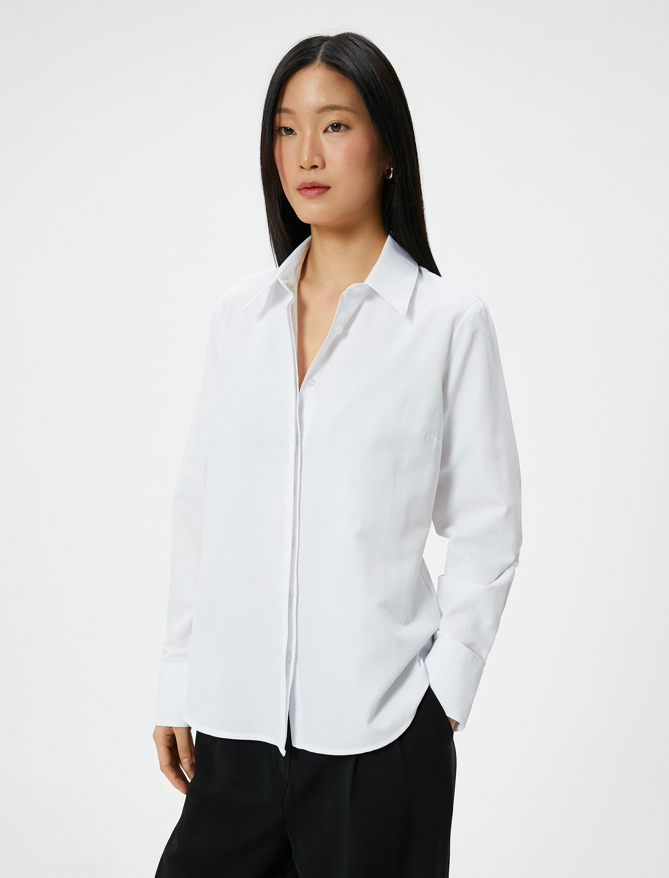   Klasik Gömlek Düğmeli Uzun Kollu Standart Kesim