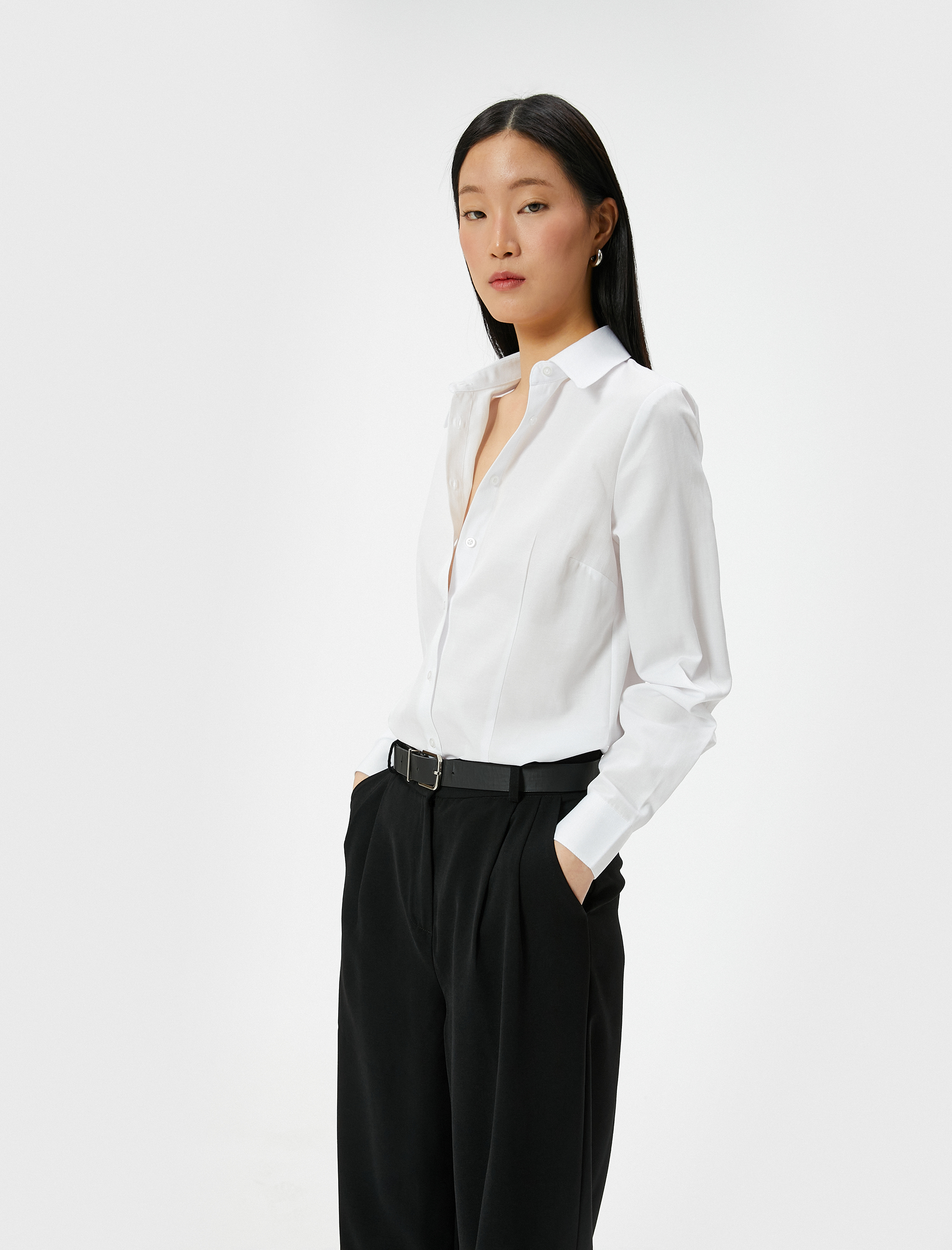   Slim Fit Gömlek Uzun Kollu Düğmeli