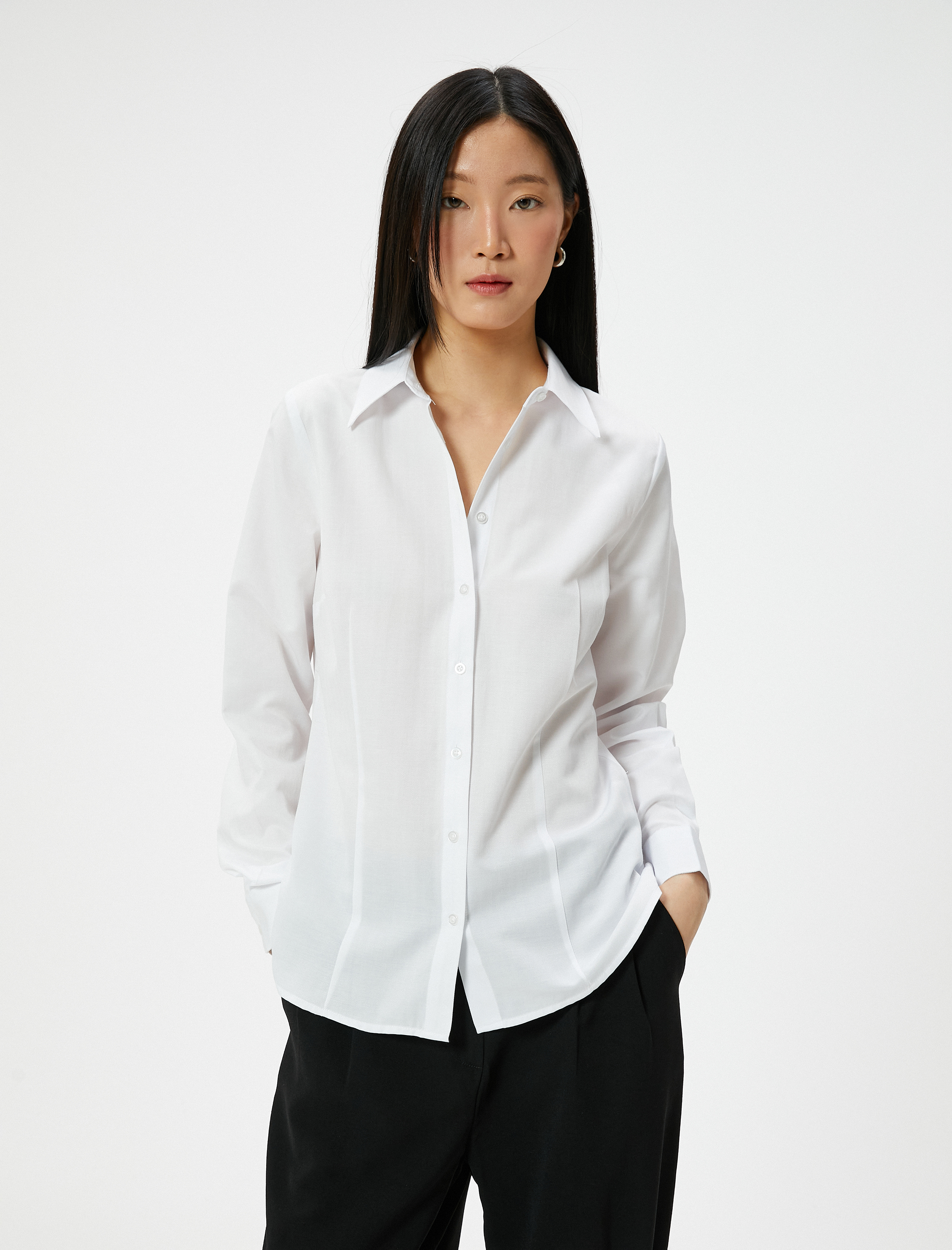   Slim Fit Gömlek Uzun Kollu Düğmeli