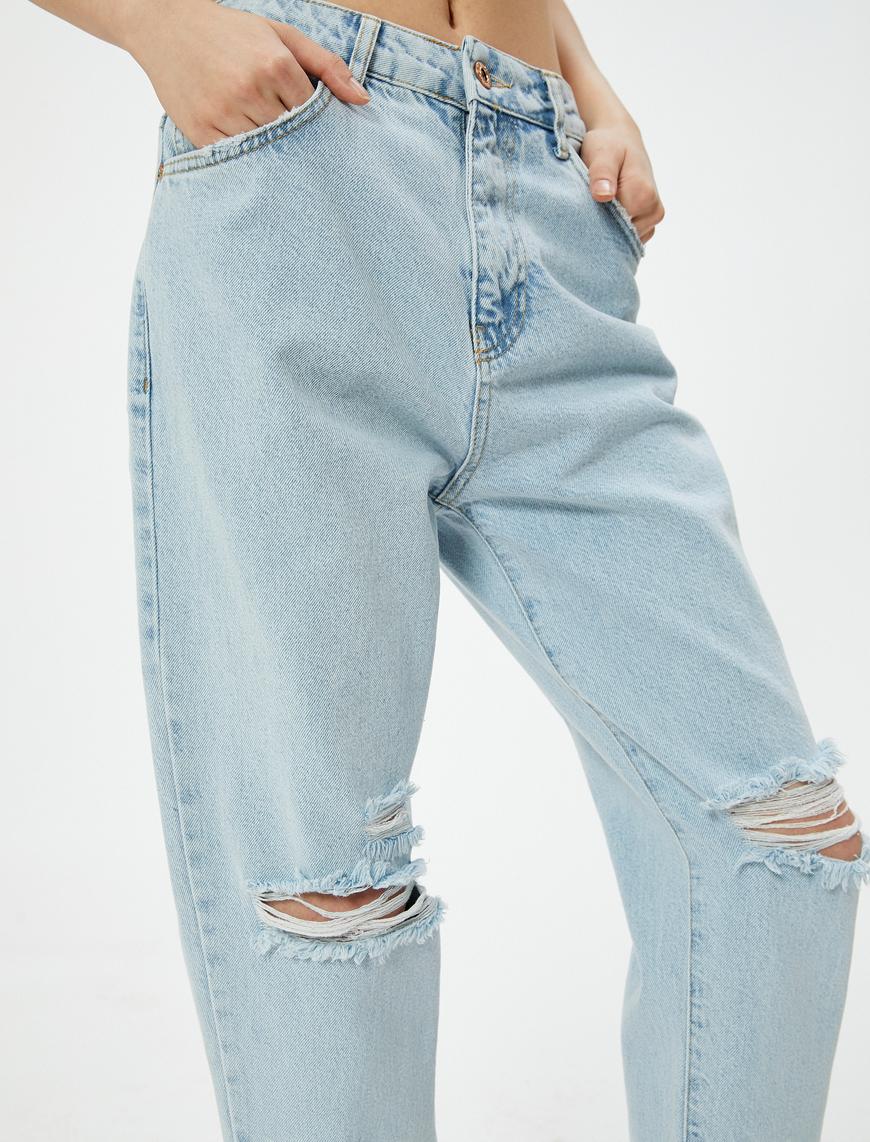   Rahat Kesim Yüksek Bel Kot Pantolon - Mom Jeans