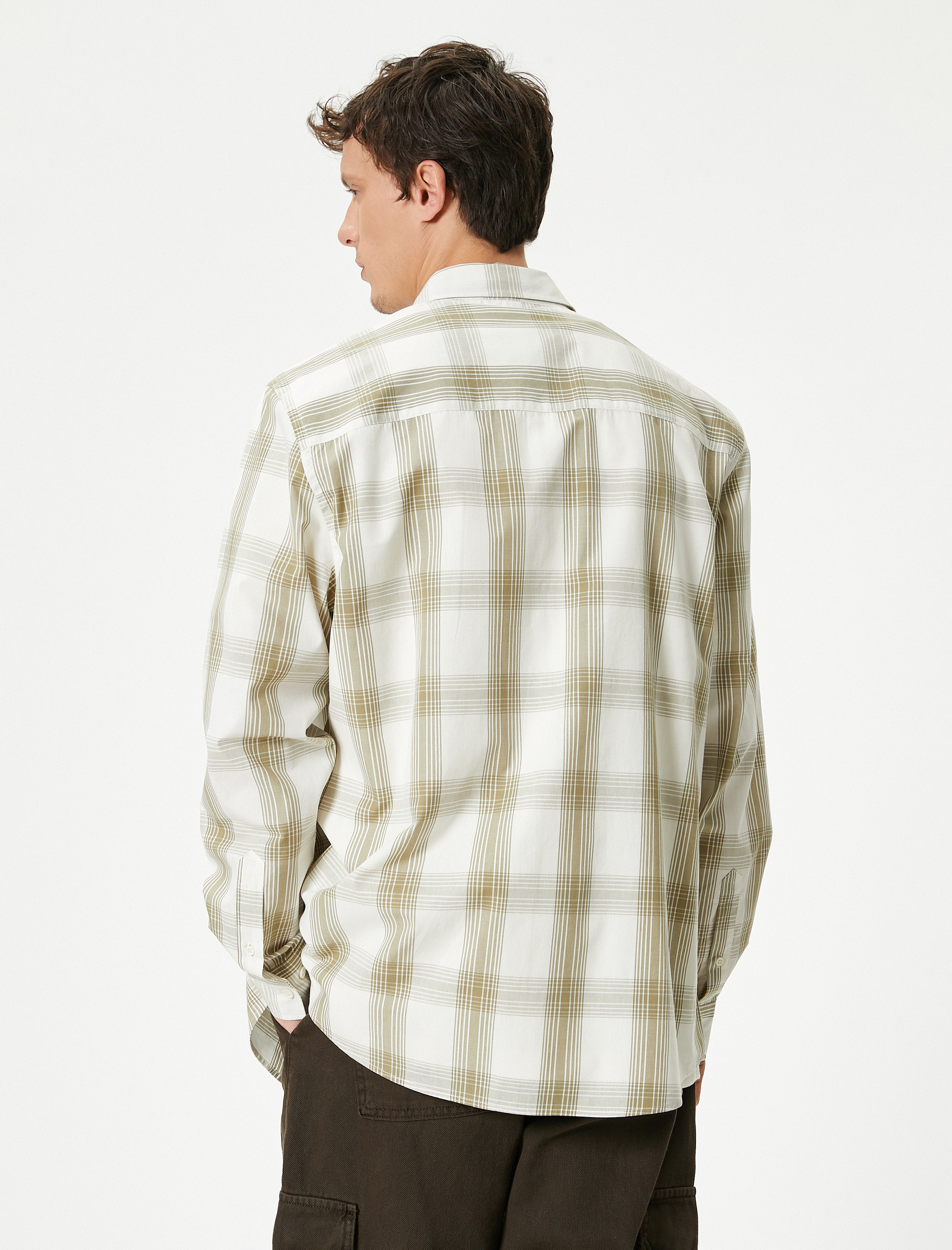   Ekoseli Gömlek Cep Detaylı Klasik Yaka Düğmeli Regular Fit