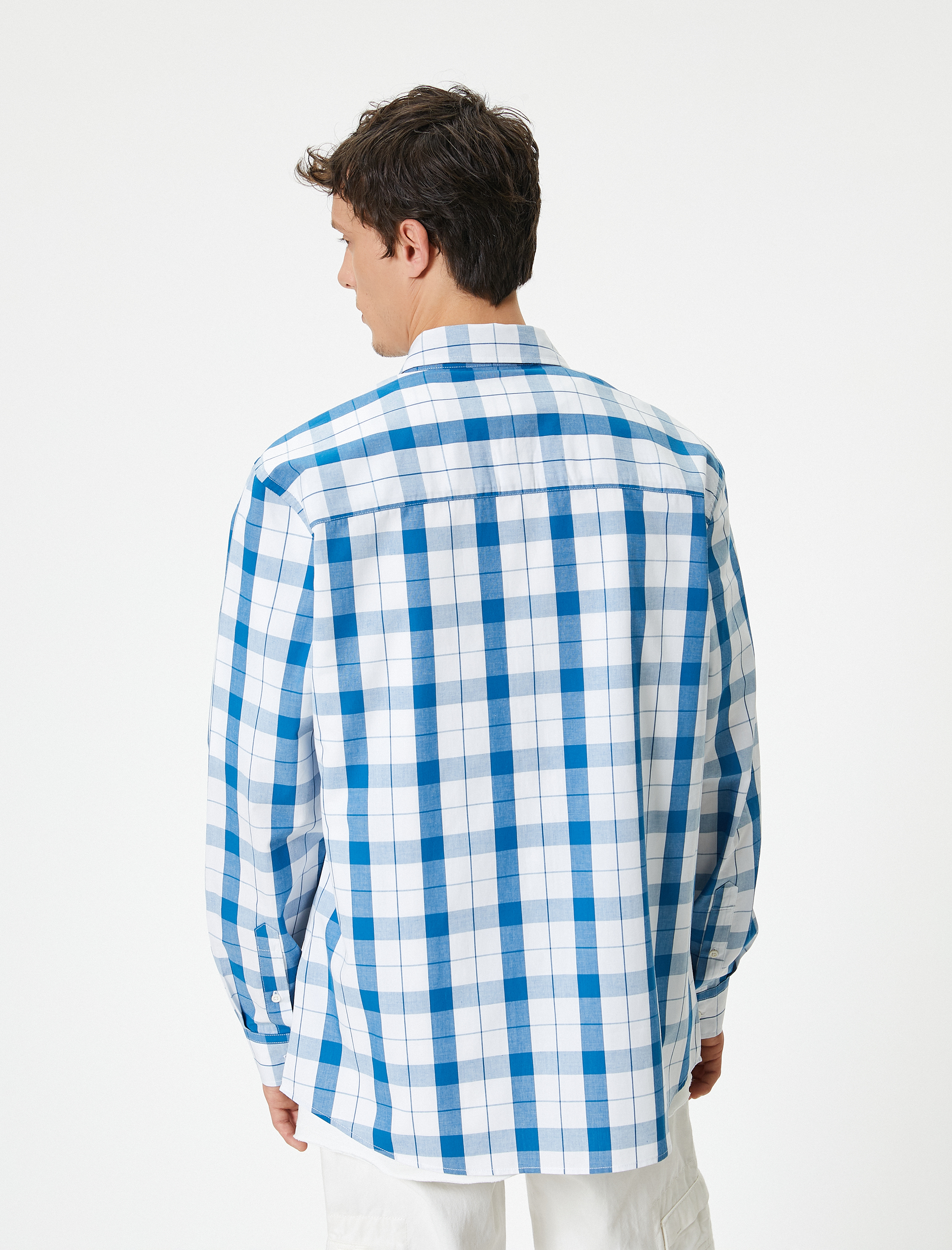   Ekoseli Gömlek Cep Detaylı Klasik Yaka Düğmeli Regular Fit