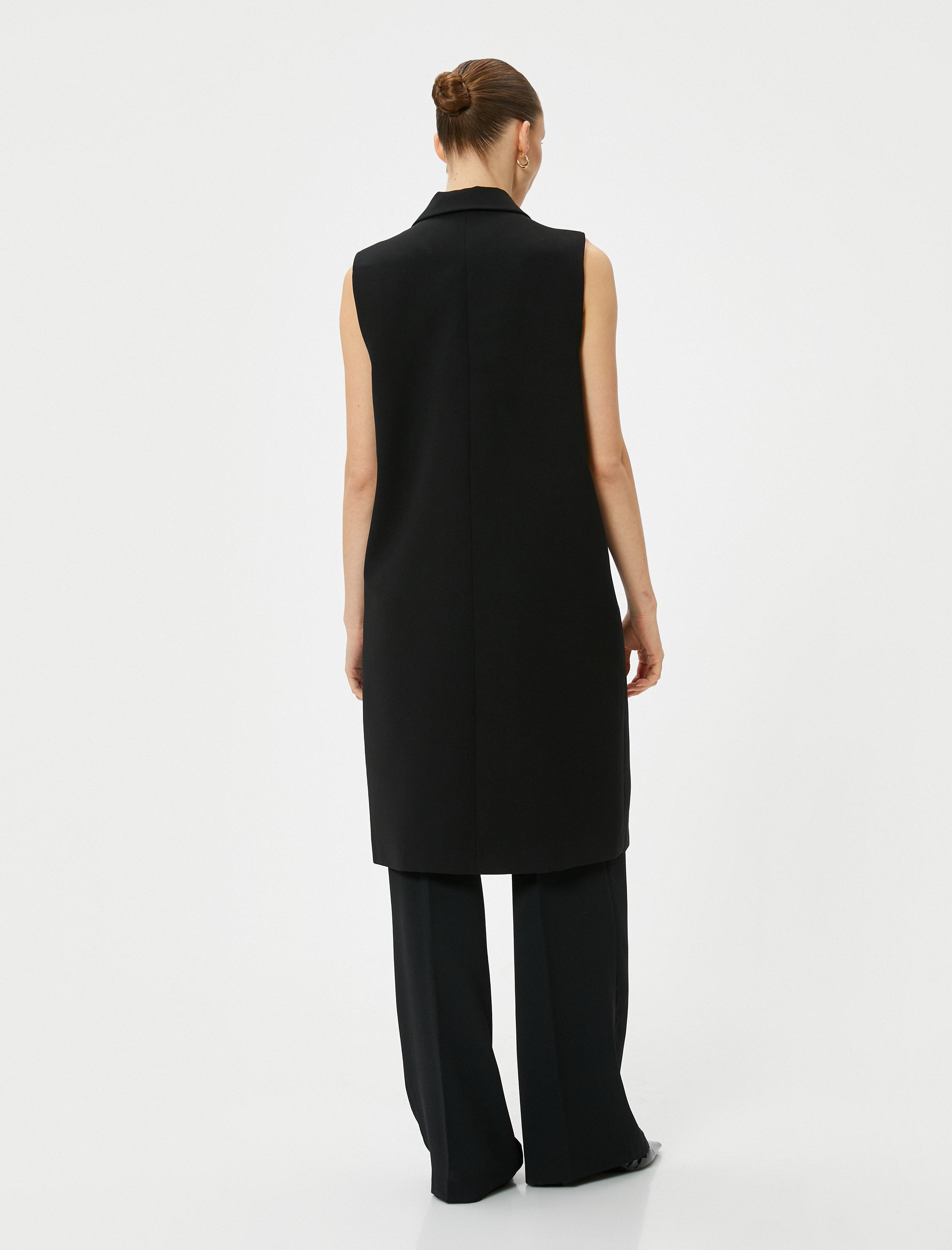 Uzun Yelek Kapaklı Cepli