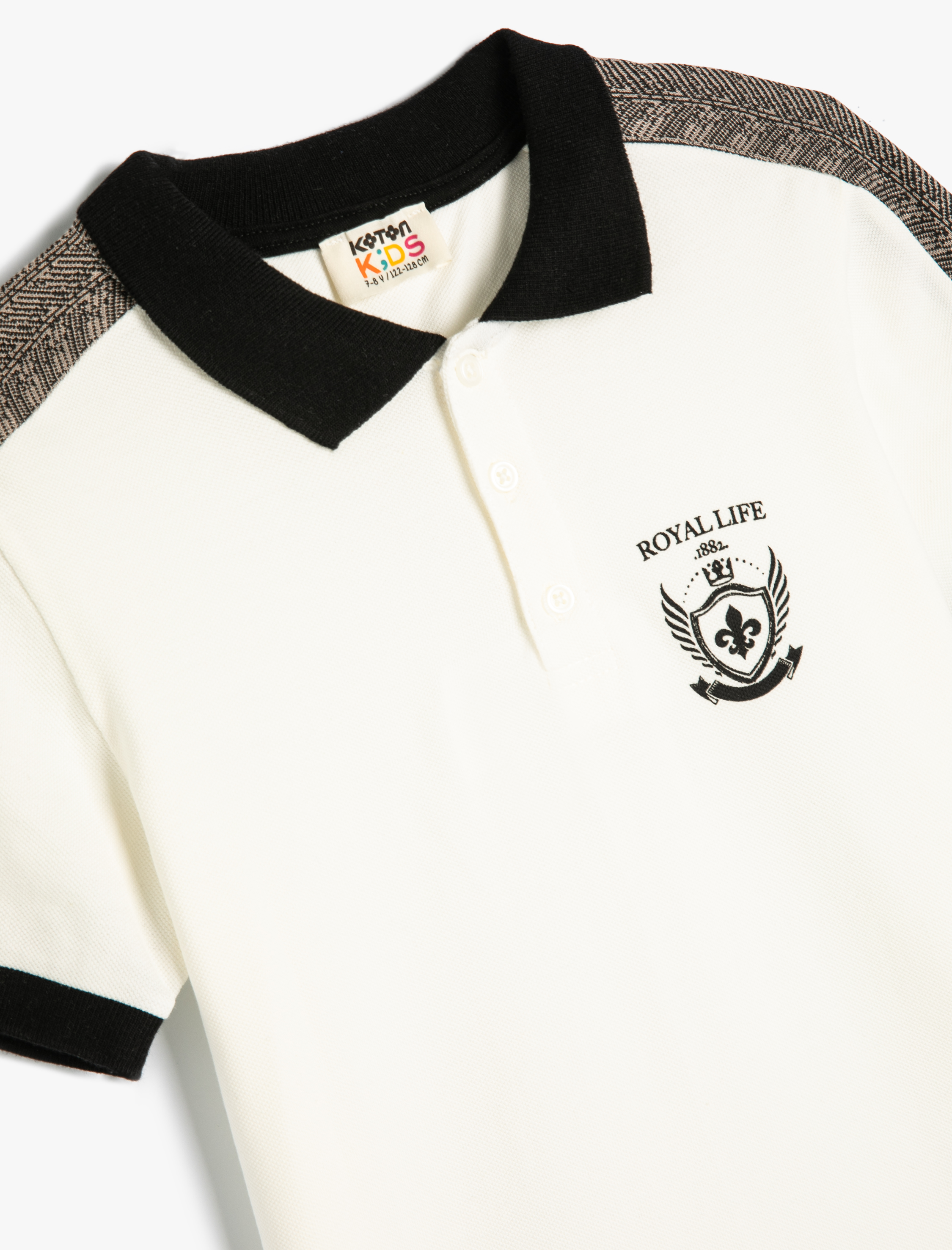  Erkek Çocuk Polo Tişört Kısa Kollu Düğme Detaylı Pamuklu