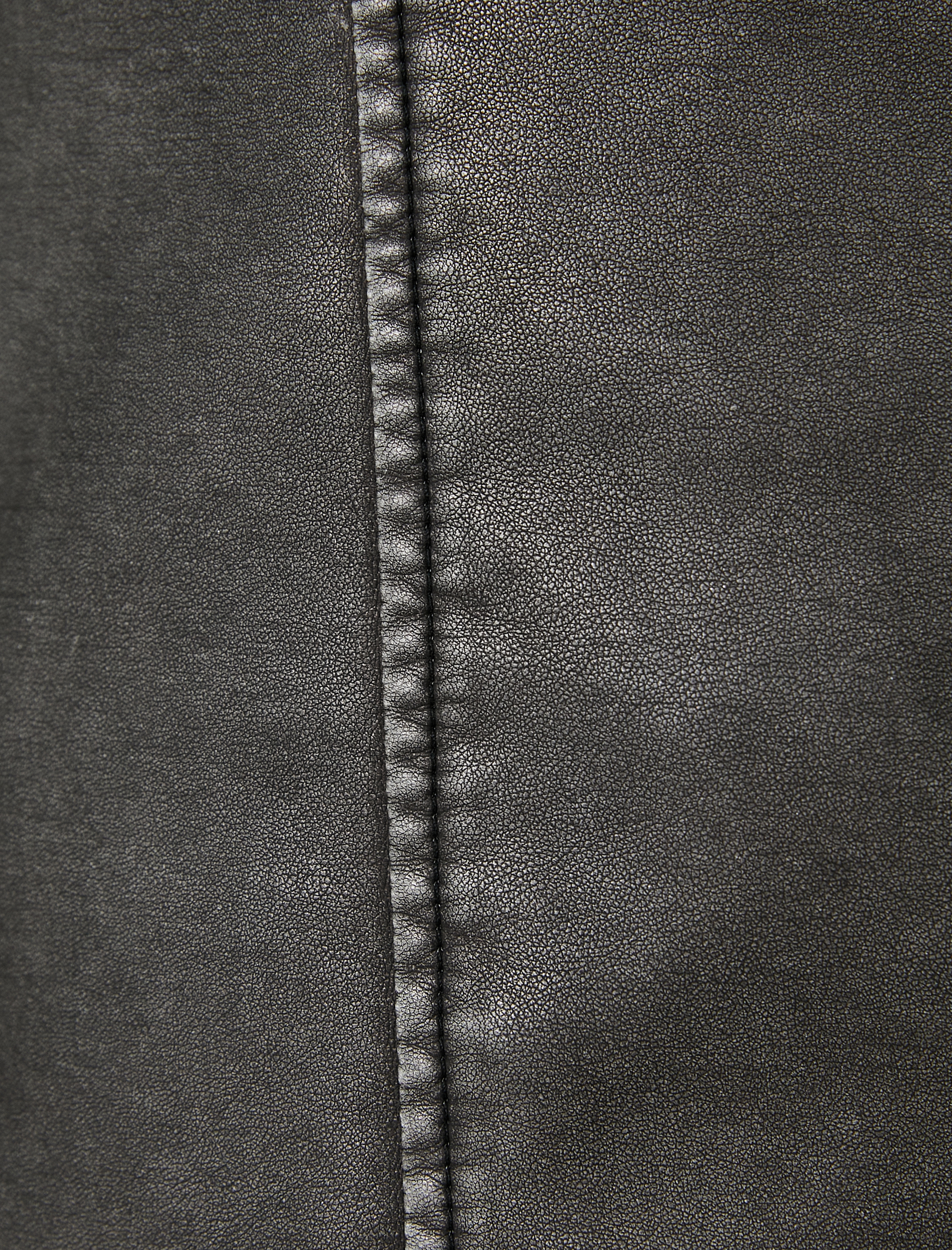   Biker Ceket Eskitilmiş Suni Deri Bağlama Detaylı Kruvaze