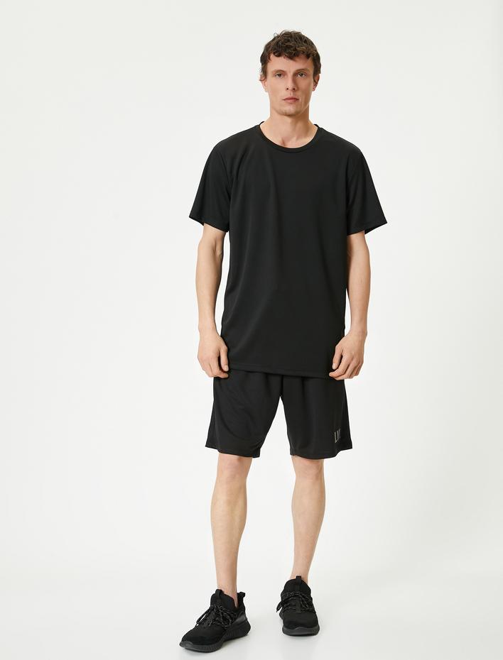  Spor Tişört Arkası Baskılı Sloganlı Bisiklet Yaka Kısa Kollu