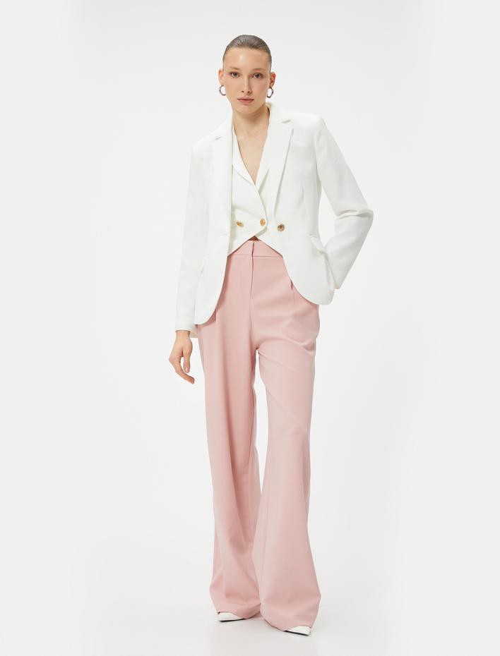  Palazzo Pantolon Yüksek Bel Pileli