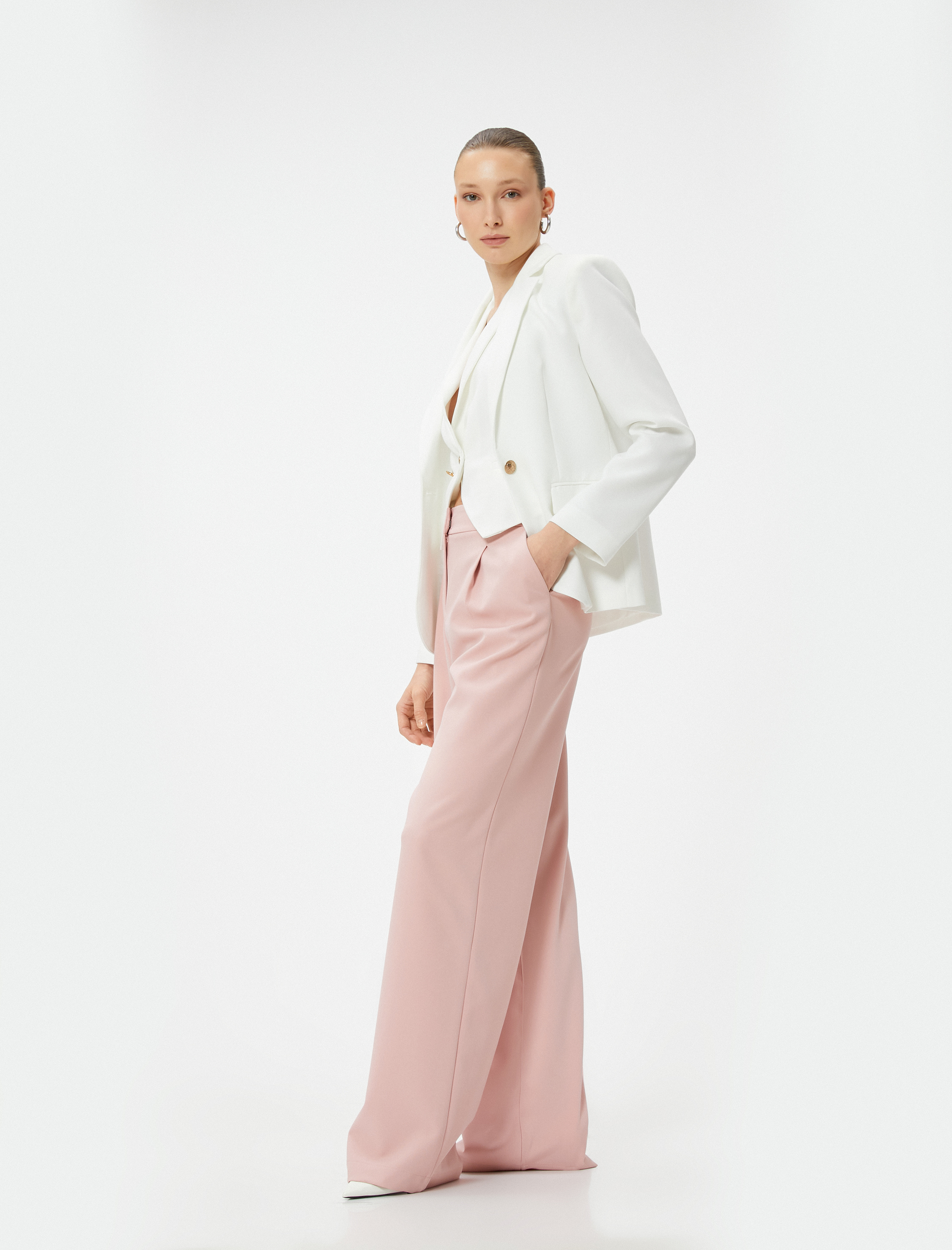   Palazzo Pantolon Yüksek Bel Pileli