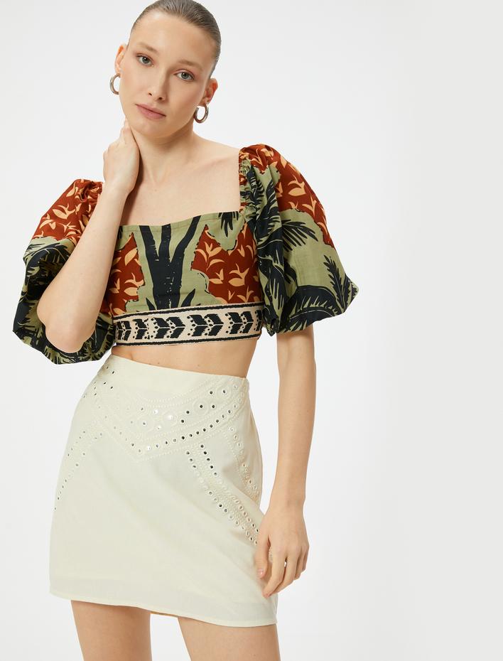  Fisto Mini Etek Normal Bel Viskon Karışımlı